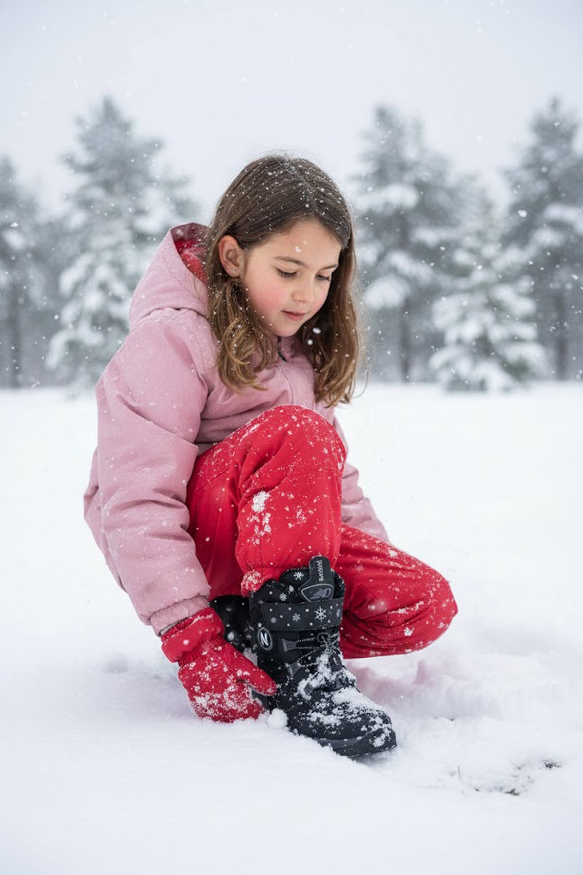 YSEYL014 Kız Çocuk Kar Botu Siyah - Füme - Görsel 3