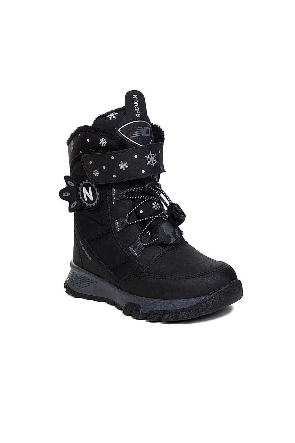 YSEYL014 Kız Çocuk Kar Botu Siyah - Füme - Görsel 5