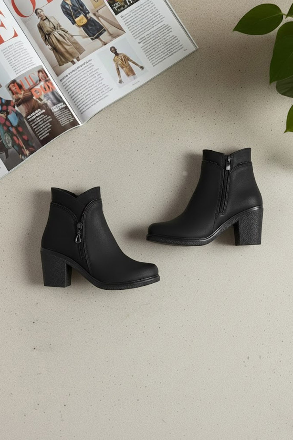 Ayakkabı Fuarı Ayakkabı Fuarı Elit SYHZ1505 Kadın Topuklu Bot Siyah | Flo Siyah - 3. görsel