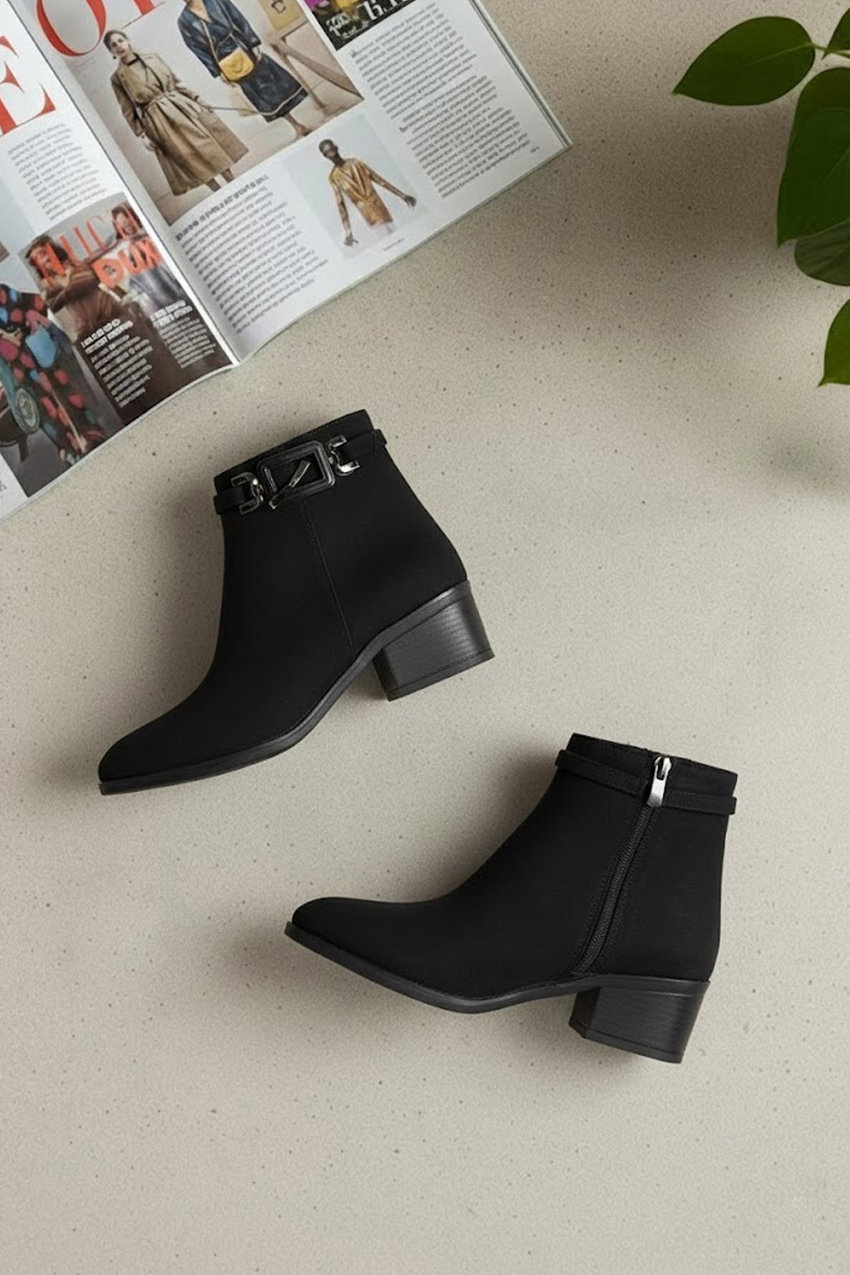 Elit OZRHB529N Kadın Tokalı Topuklu Bot Siyah - Görsel 3