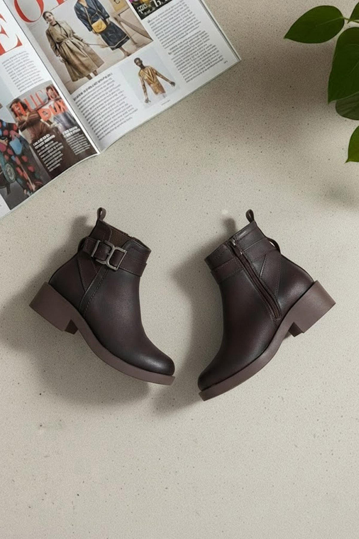 Elit SYHZ1211 Kadın Topuklu Bot Kahverengi - Görsel 3