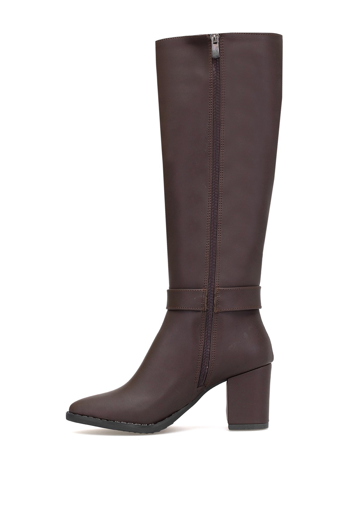 Elit OZRKM701 Kadın Topuklu Çizme Kahverengi - Görsel 7