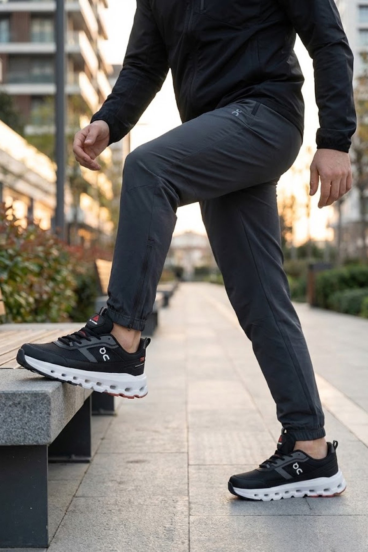 2394 Erkek Klasik Sneaker Siyah - Beyaz - Görsel 4