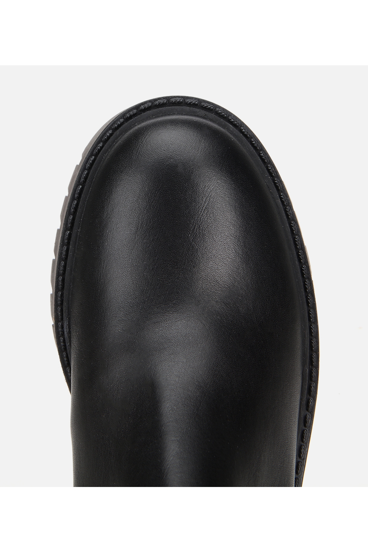 Kadın Deri Siyah Lastik Detaylı Kalın Tabanlı Topuklu Bot - Görsel 7