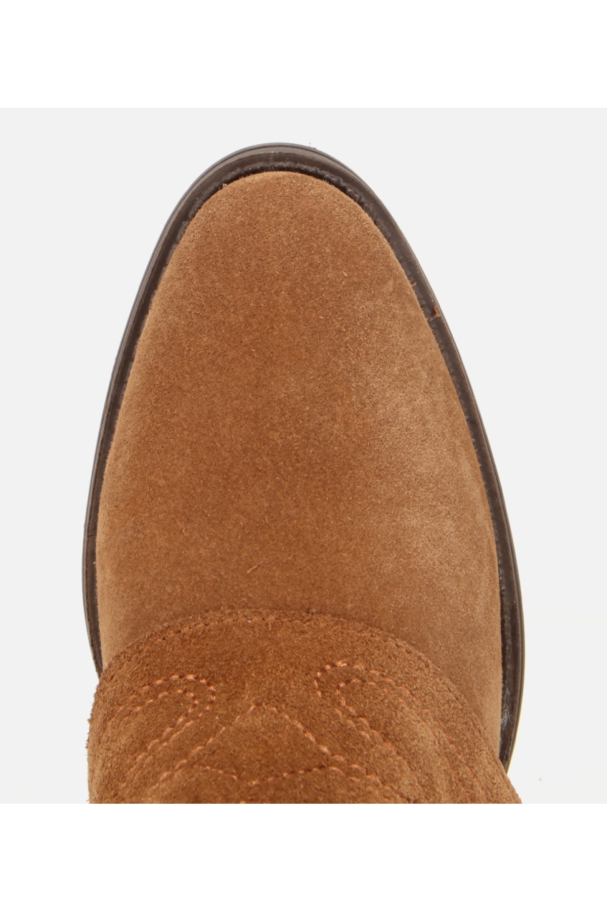 Kadın Süet Deri Taba Dikiş Detaylı Kovboy /Western Topuklu Bot - Görsel 6