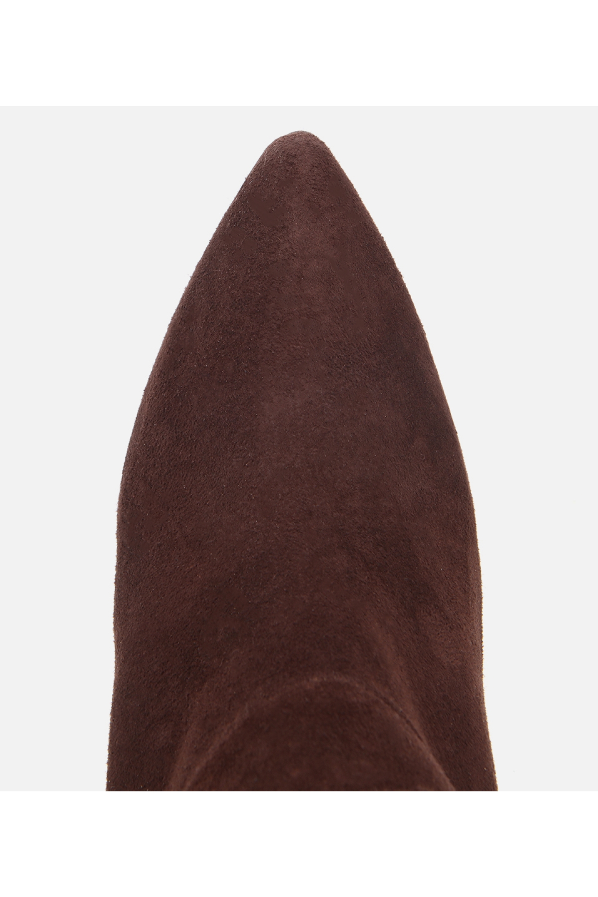 Kadın Süet Deri Kahverengi Büzgülü Sivri Burunlu İnce Topuklu Bot - Görsel 6