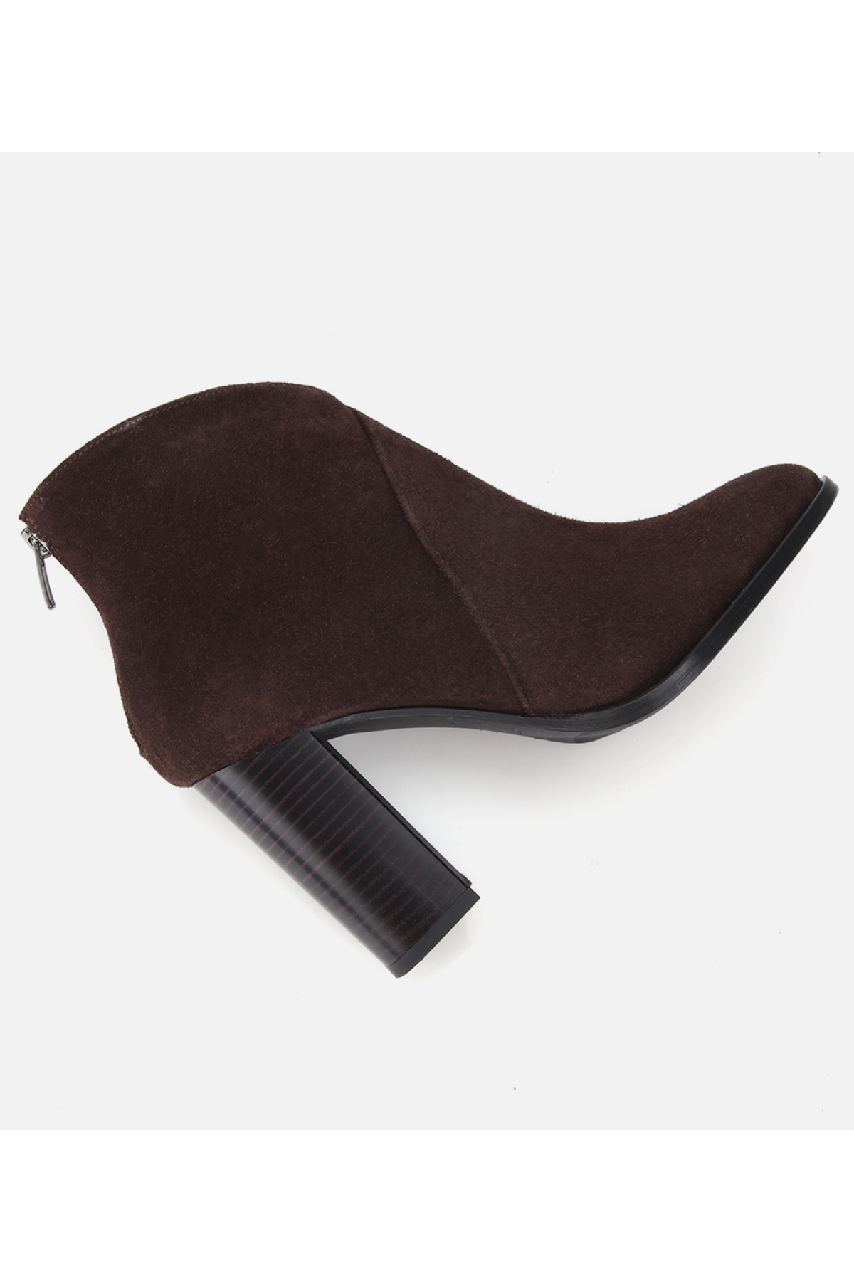 Kadın Süet Deri Kahverengi Bilek Detaylı Topuklu Bot - Görsel 7
