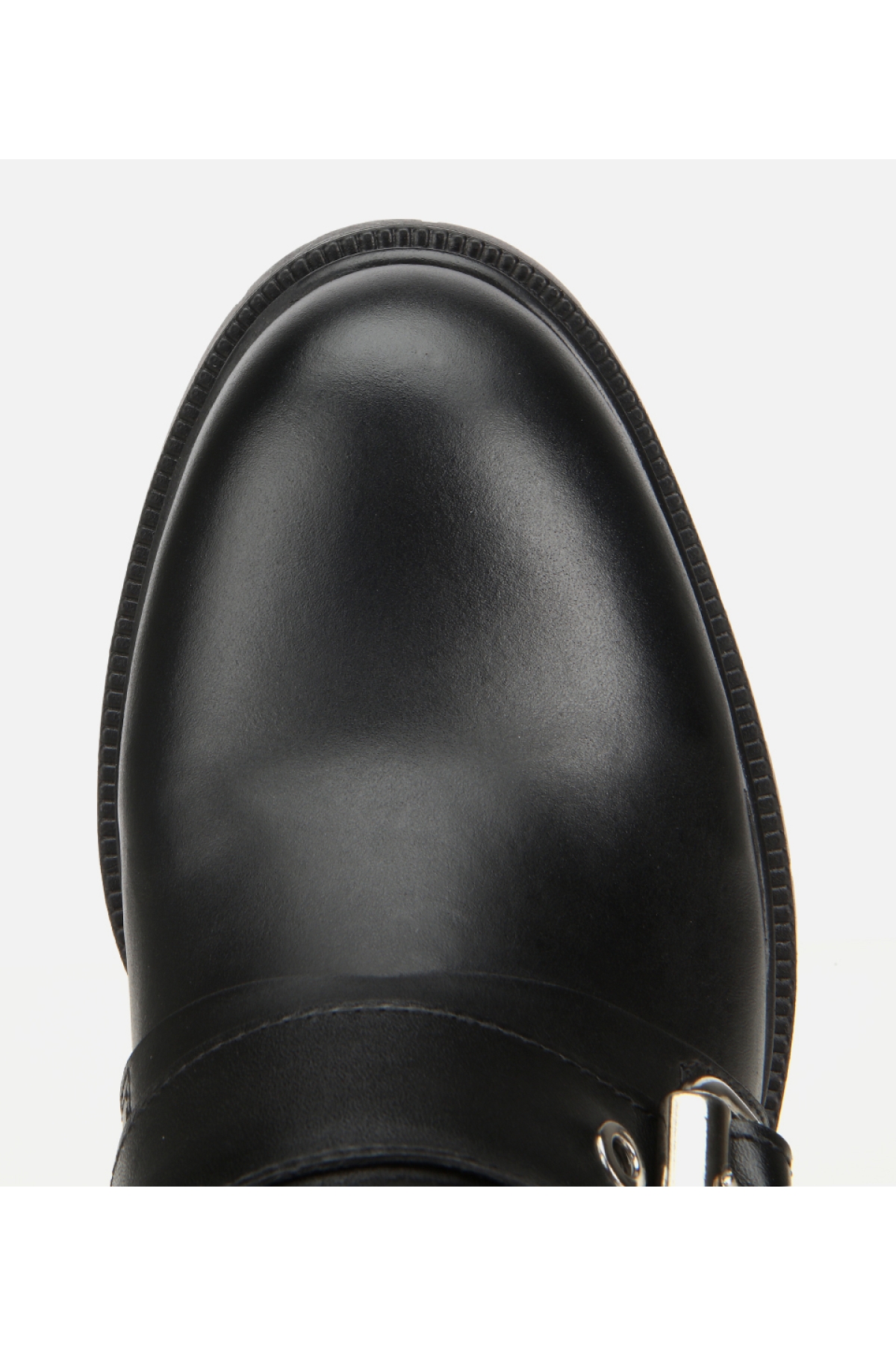 Kadın Deri Siyah Tokalı Kalın Tabanlı Topuklu Bot - Görsel 7