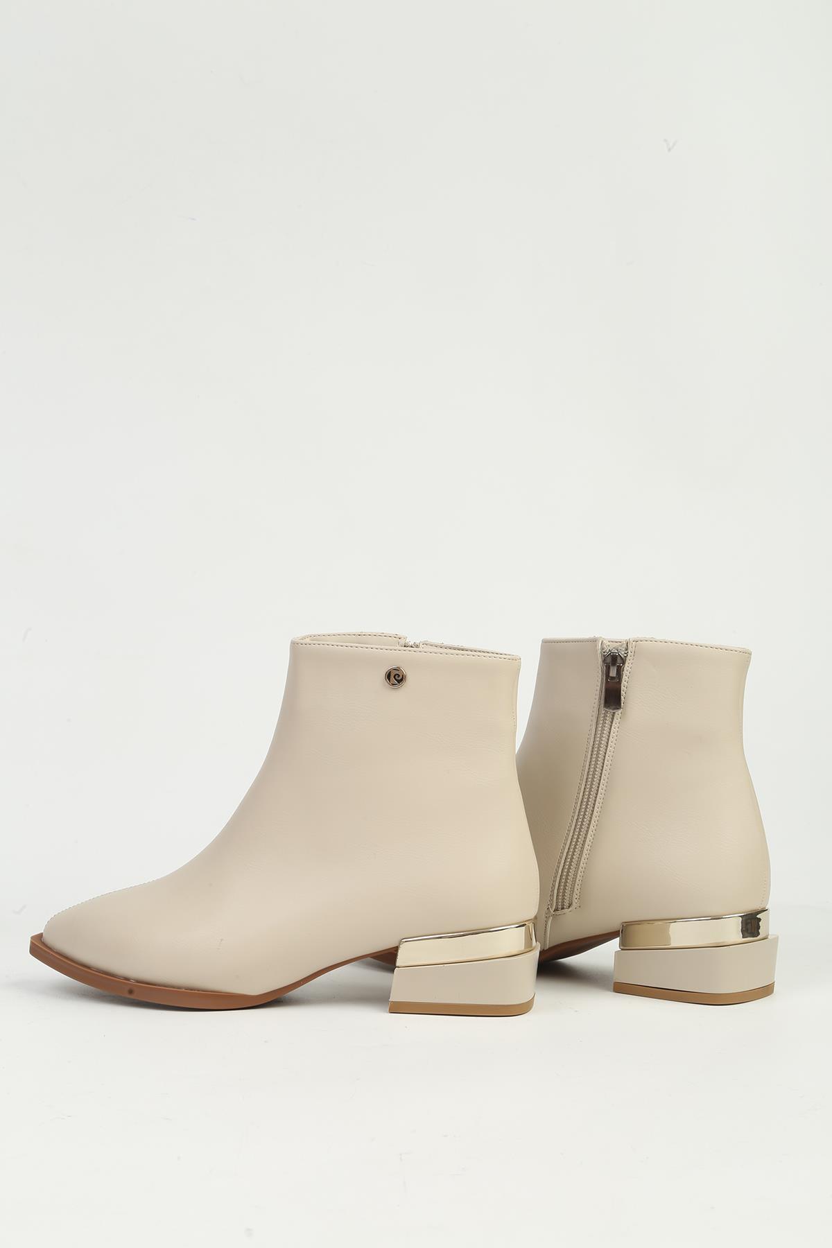 Krem Yarım Fermuarlı Bot PC-54991 - Görsel 4