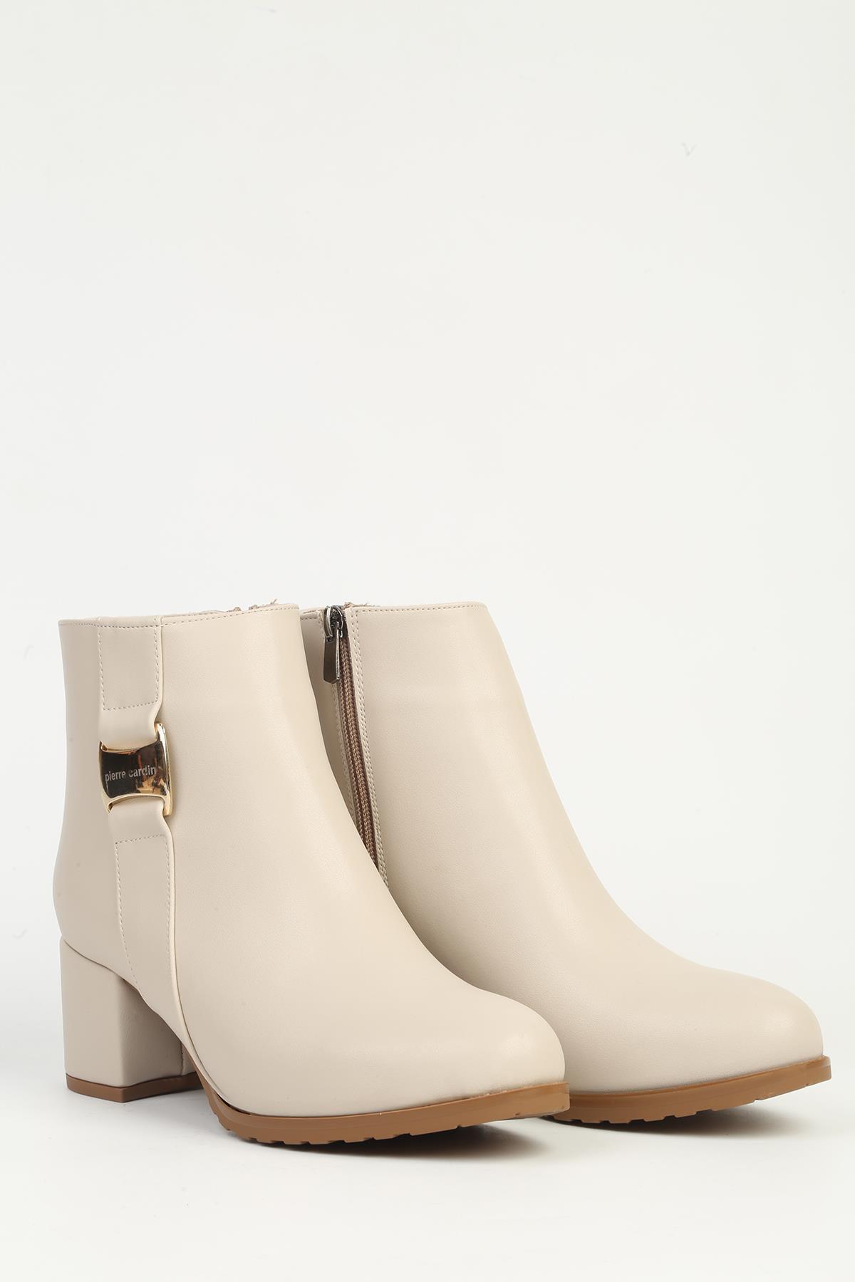 Krem Yarım Fermuarlı Bot PC-55109 - Görsel 3