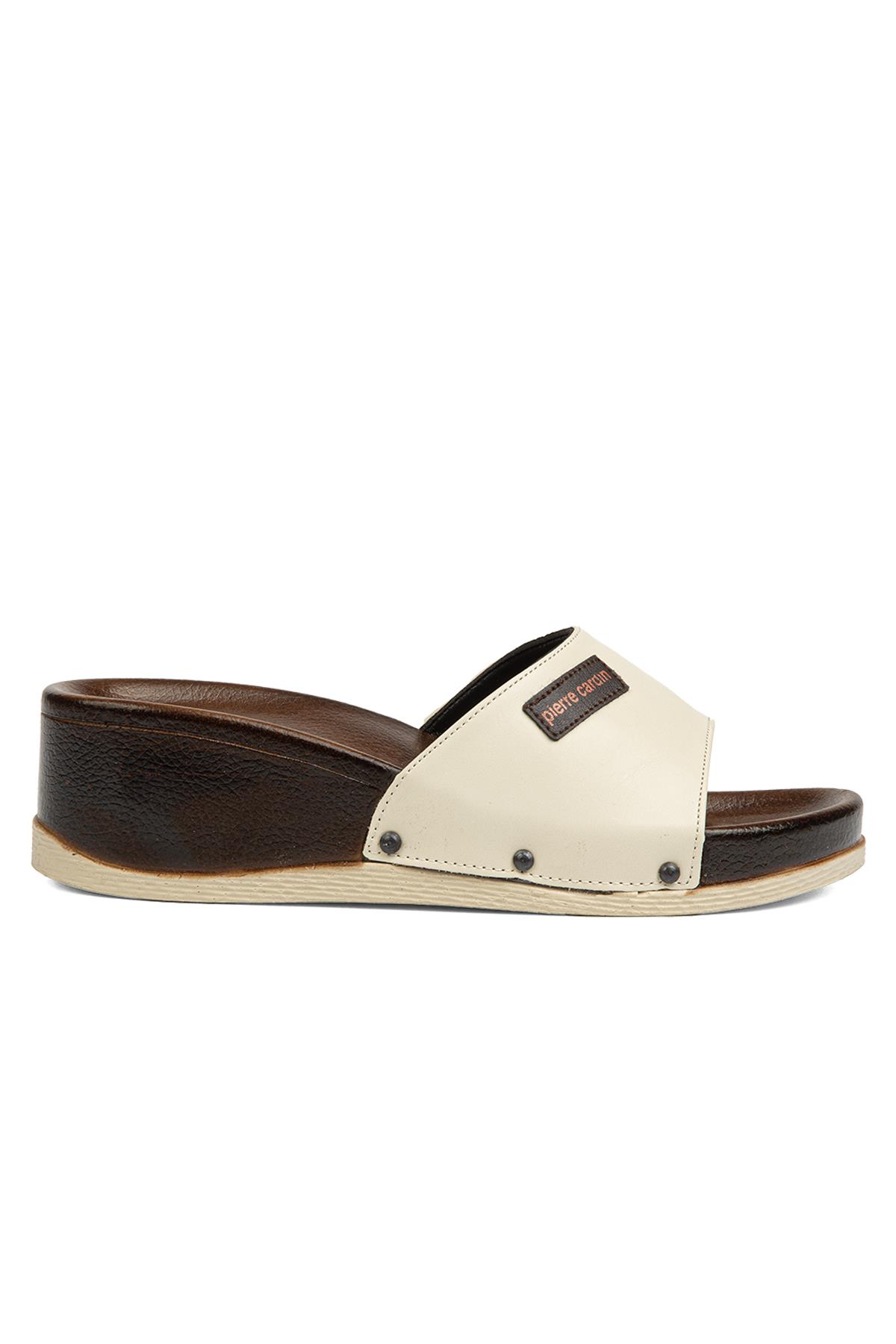 ® | PC-7030-3485 Krem - Kadın Terlik - Görsel 2