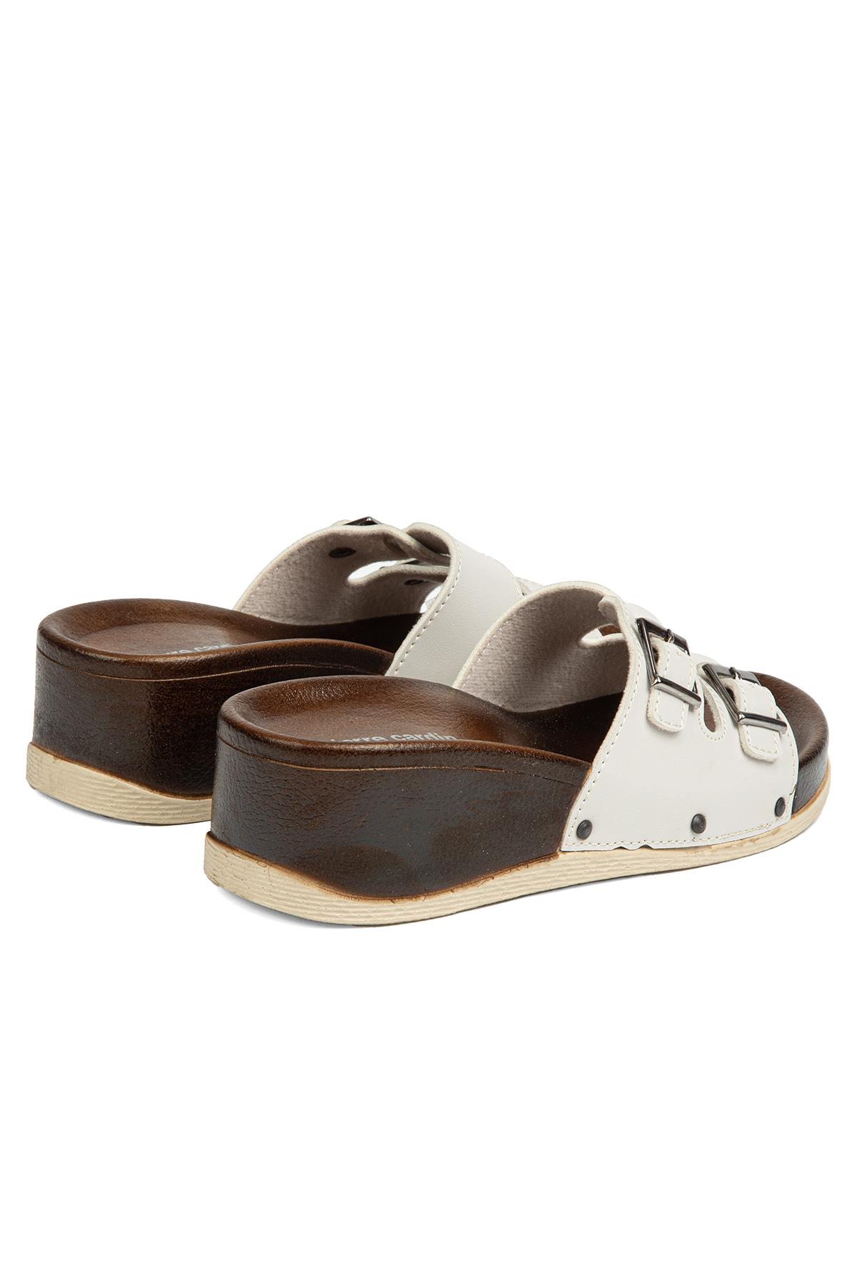 ® | PC-7020-3485 Krem - Kadın Terlik - Görsel 4