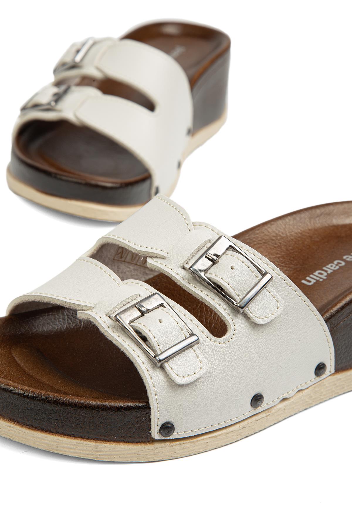 ® | PC-7020-3485 Krem - Kadın Terlik - Görsel 5