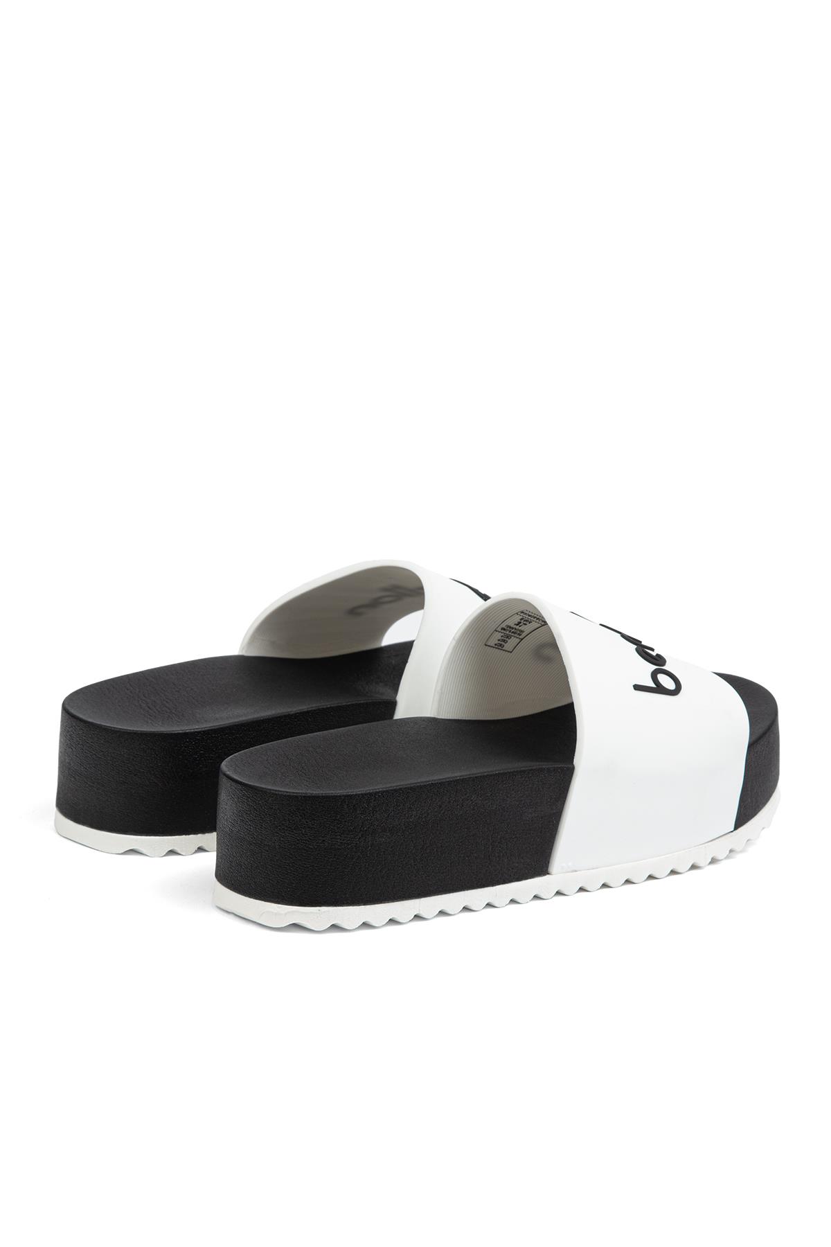 ® | BN-1212- 3489 Siyah Beyaz - Kadın Terlik - Görsel 4