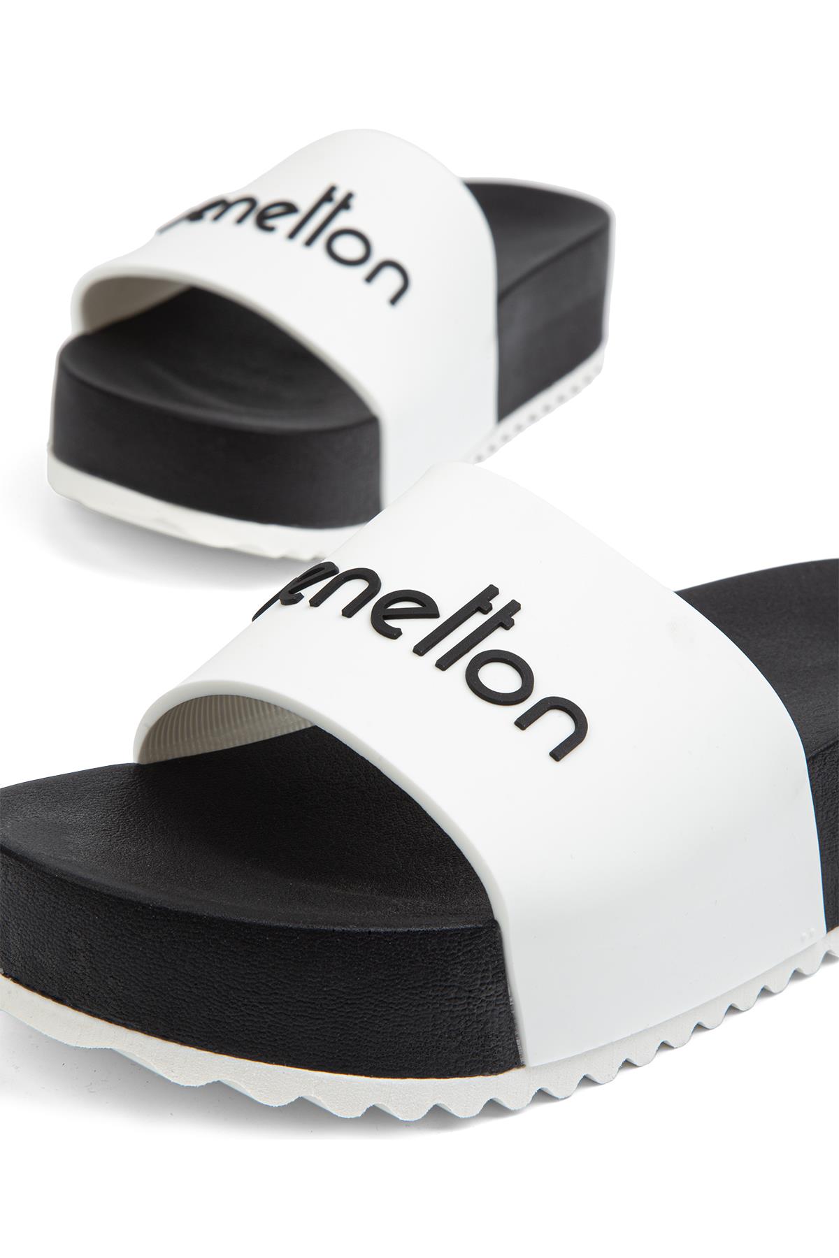 ® | BN-1212- 3489 Siyah Beyaz - Kadın Terlik - Görsel 5