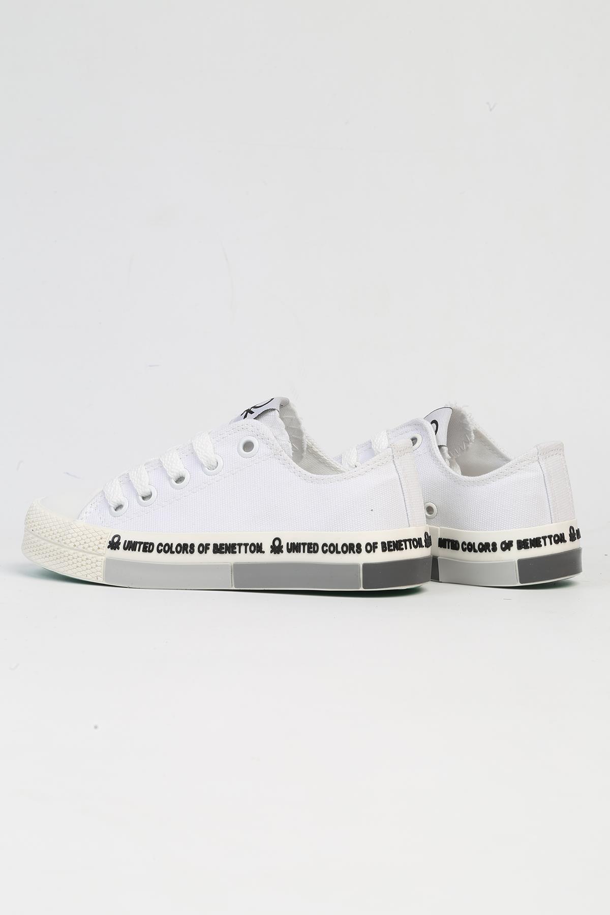 ® | BN-70019 - 3409 Beyaz Siyah-Çocuk Spor Ayakkabı - Görsel 4