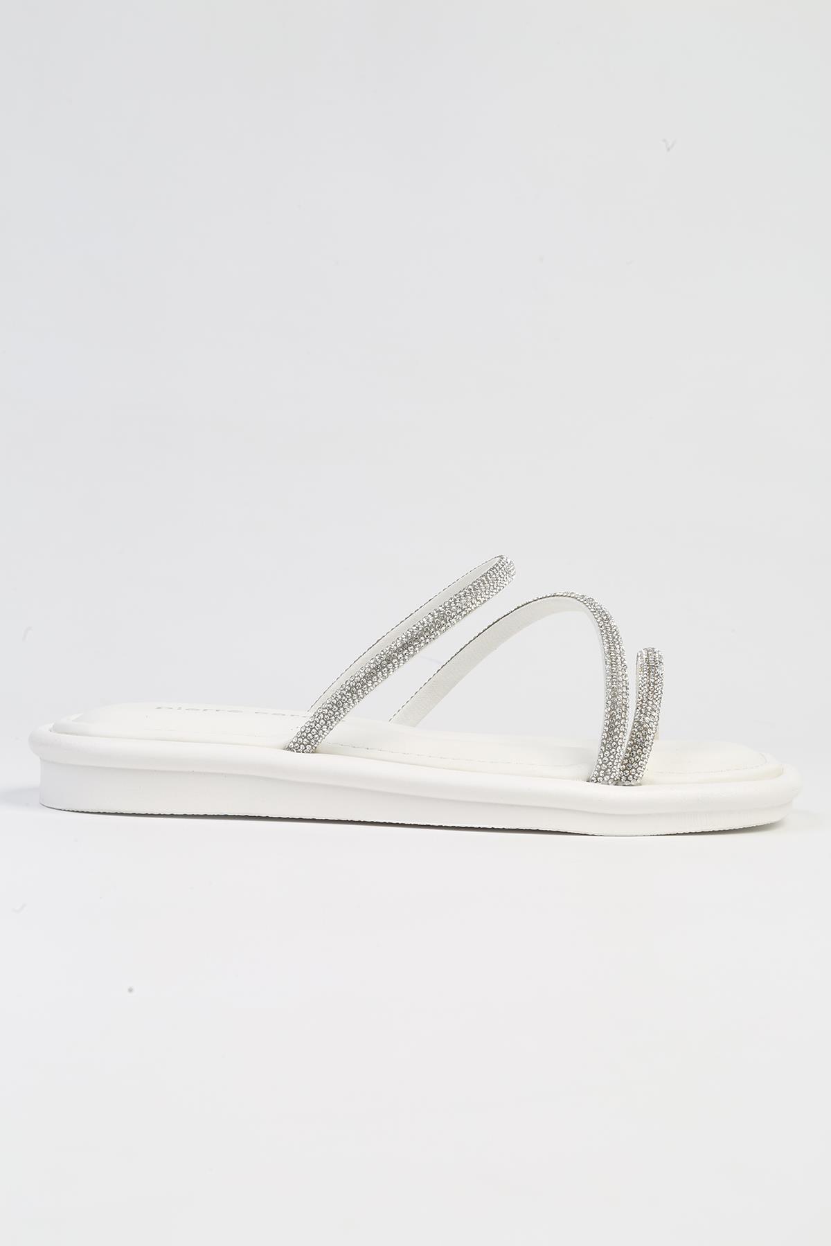 ® | PC-5102-3891 Beyaz-Kadın Terlik - Görsel 2