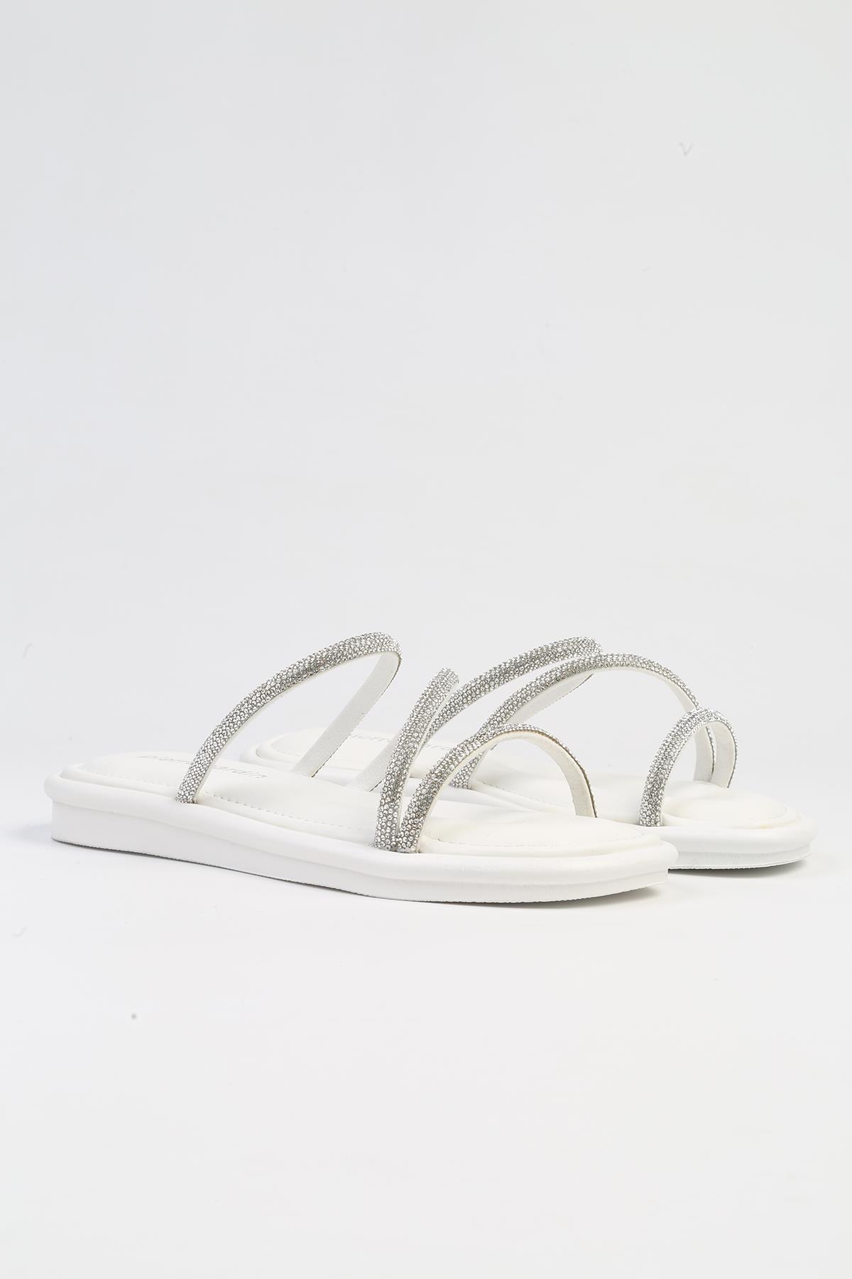 ® | PC-5102-3891 Beyaz-Kadın Terlik - Görsel 3