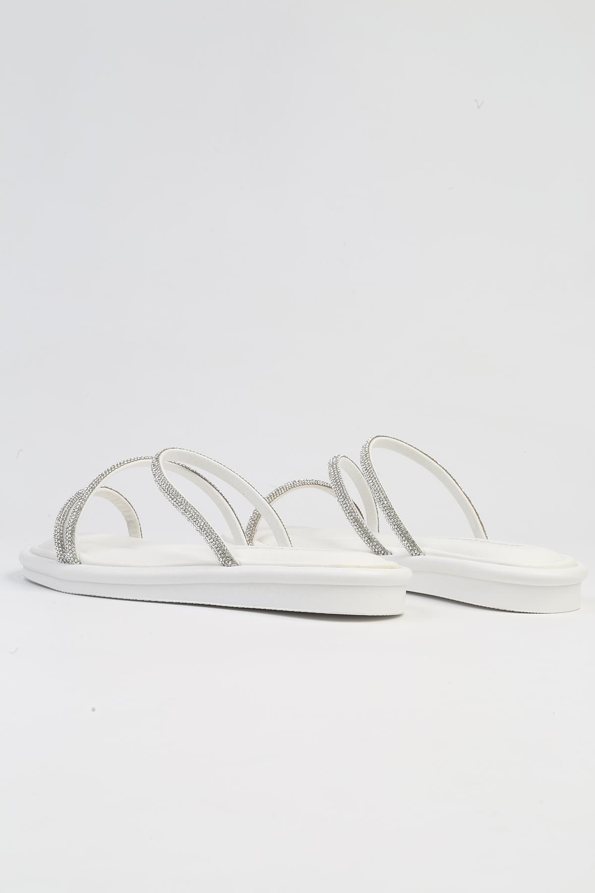 ® | PC-5102-3891 Beyaz-Kadın Terlik - Görsel 4