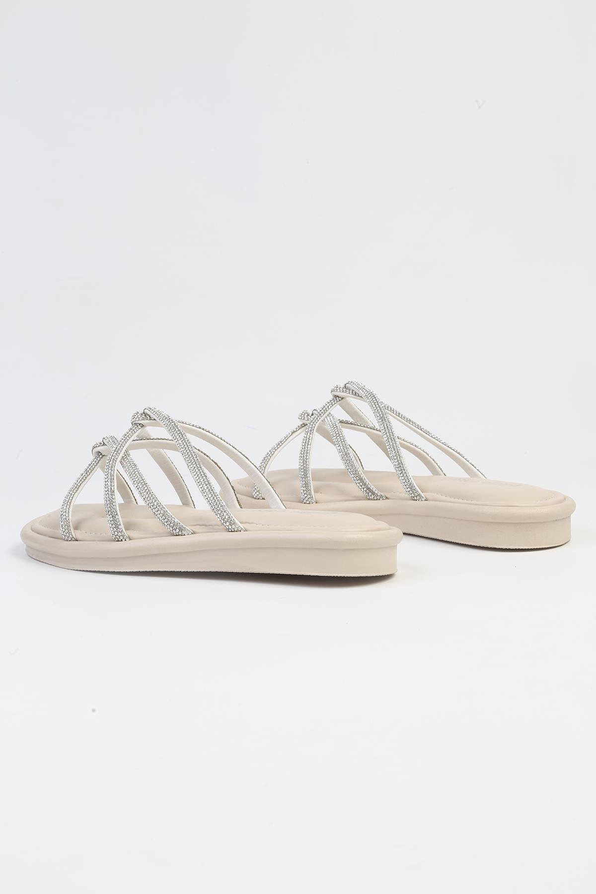 ®| PC-5104-3891 Krem-Kadın Terlik - Görsel 4