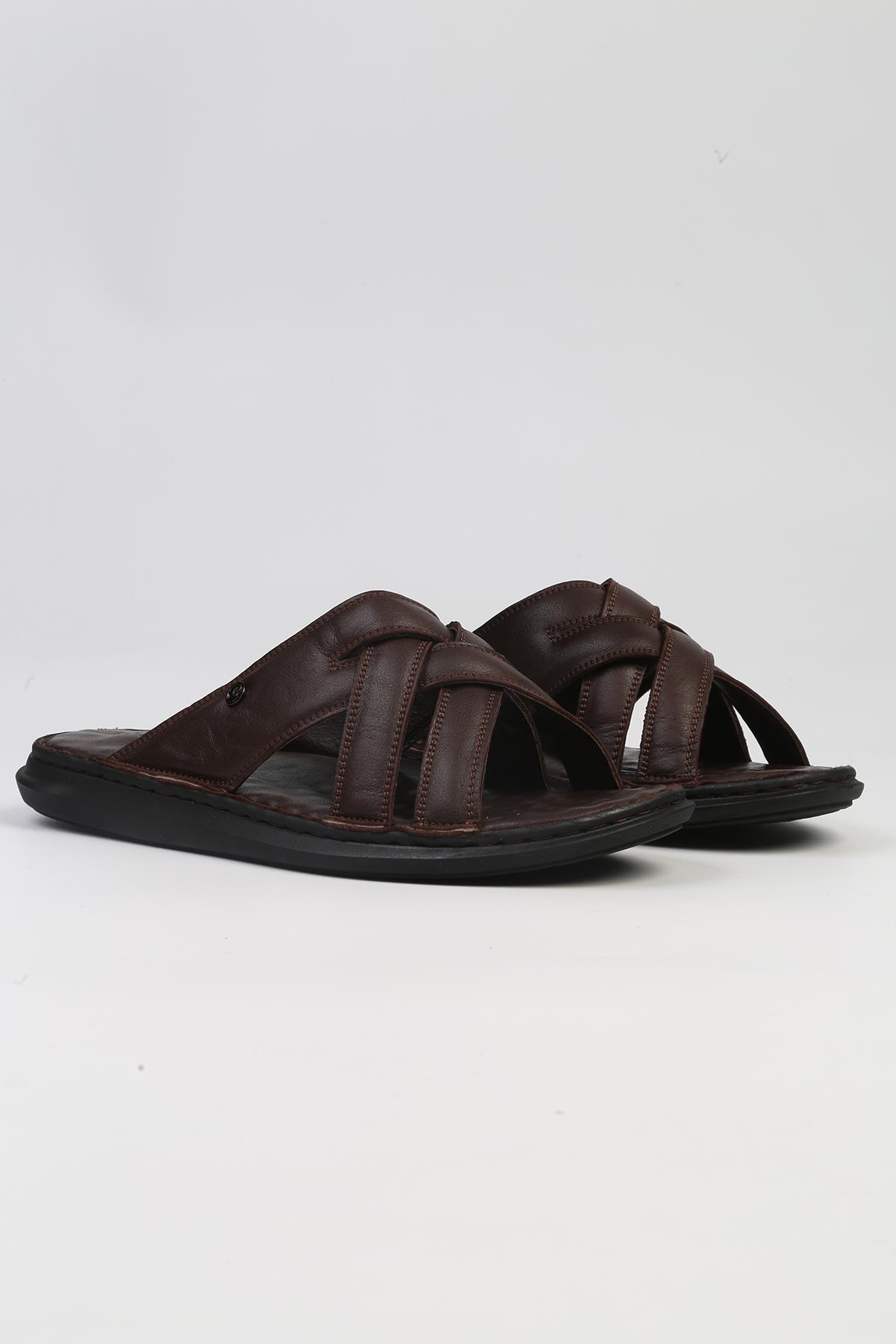 ® | PC-5108-3892 Kahve - Erkek Terlik - Görsel 3