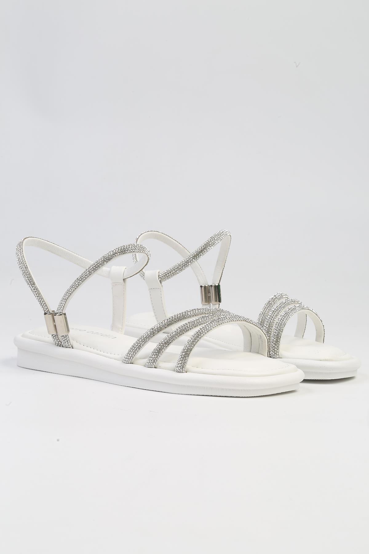 ® | PC-5100-3891 Beyaz-Kadın Sandalet - Görsel 3