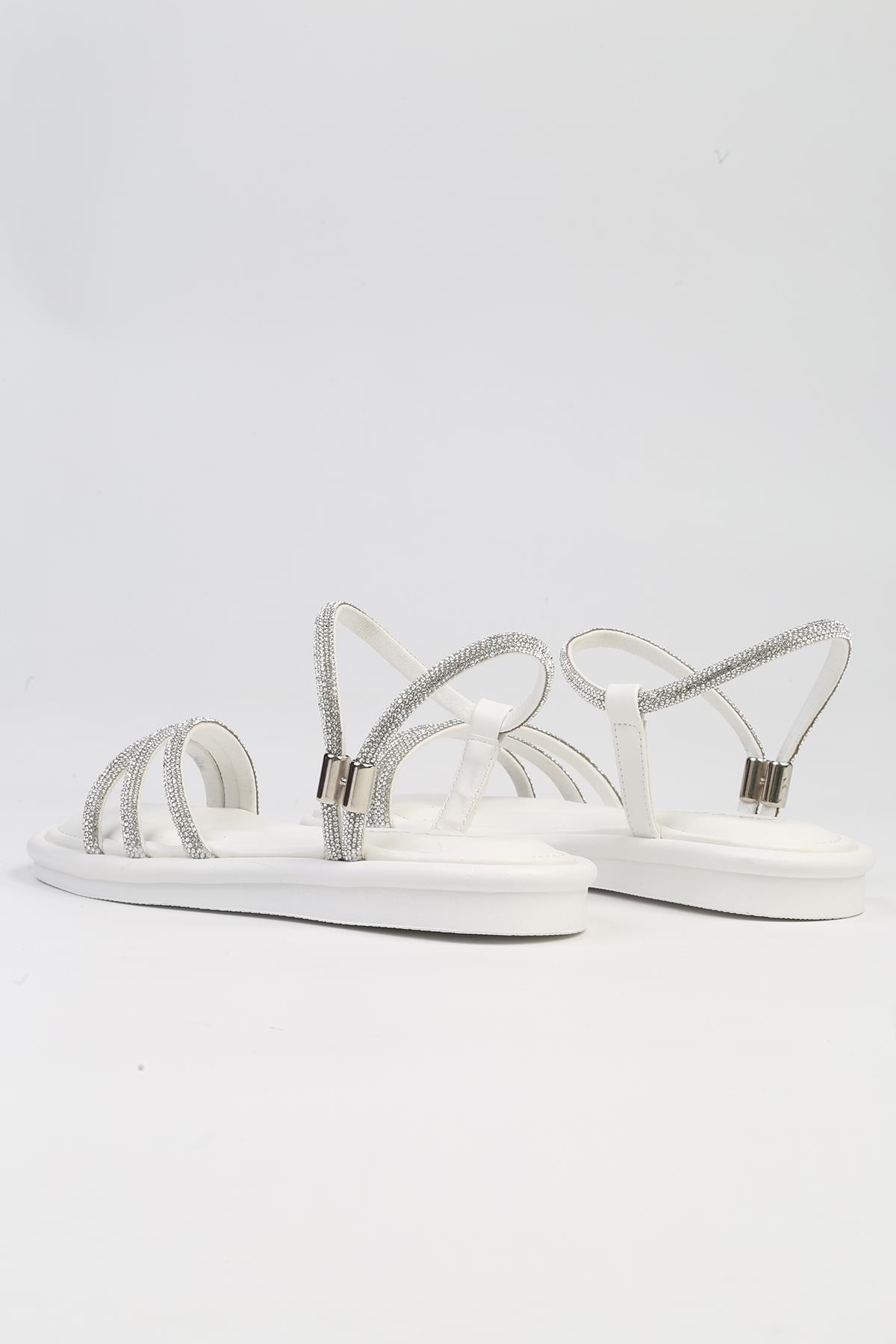 ® | PC-5100-3891 Beyaz-Kadın Sandalet - Görsel 4
