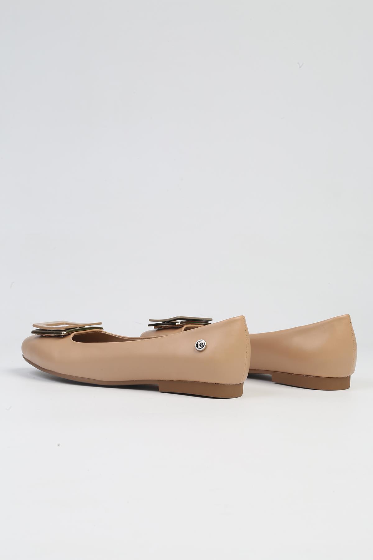 ® | PC-53104- 3592 Bej Cilt-Kadın Babet Günlük Ayakkabı - Görsel 4