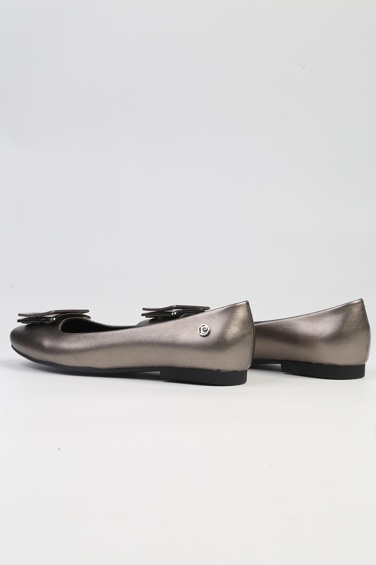 ® | PC-53104- 3592 Platin Cilt-Kadın Babet Günlük Ayakkabı - Görsel 4