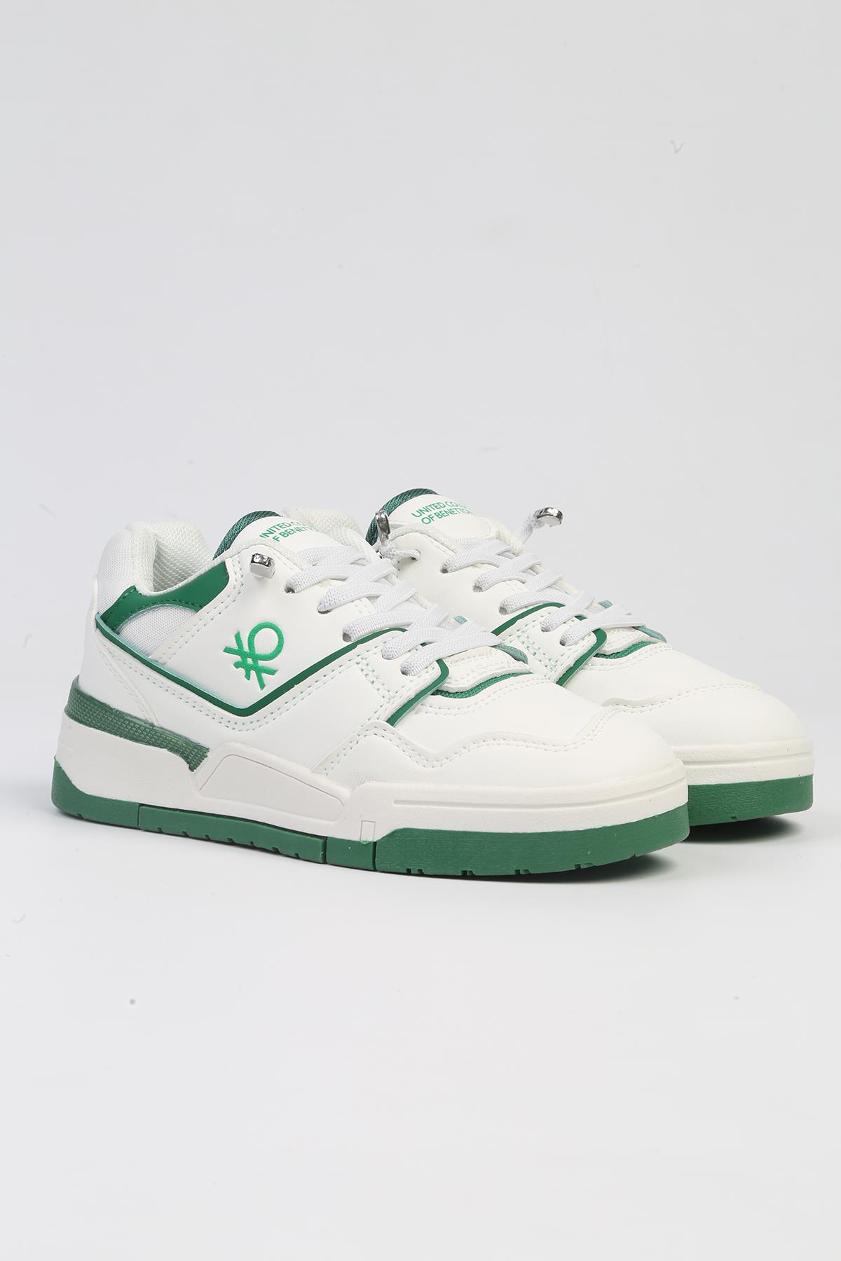 ® | BNI-10082 Beyaz Yesil - İthal Çocuk Spor Ayakkabı - Görsel 3