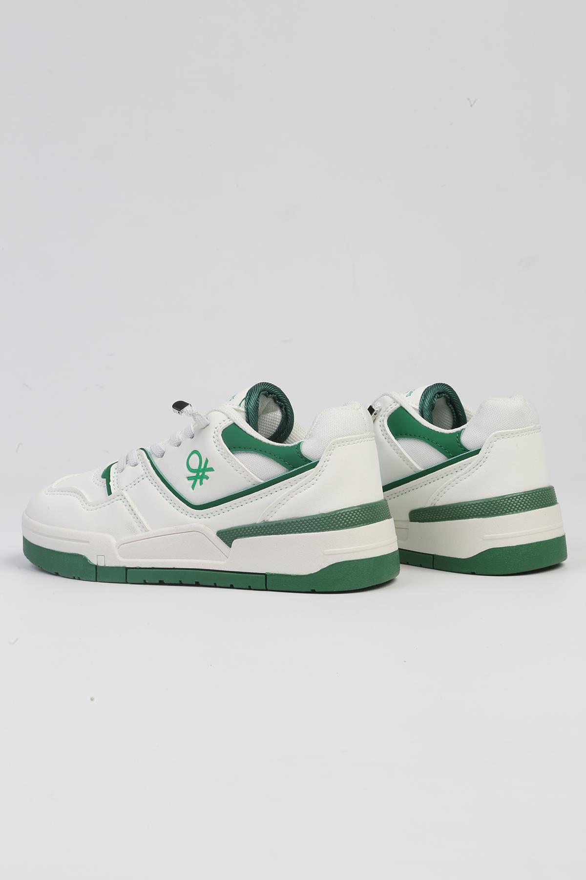 ® | BNI-10082 Beyaz Yesil - İthal Çocuk Spor Ayakkabı - Görsel 4