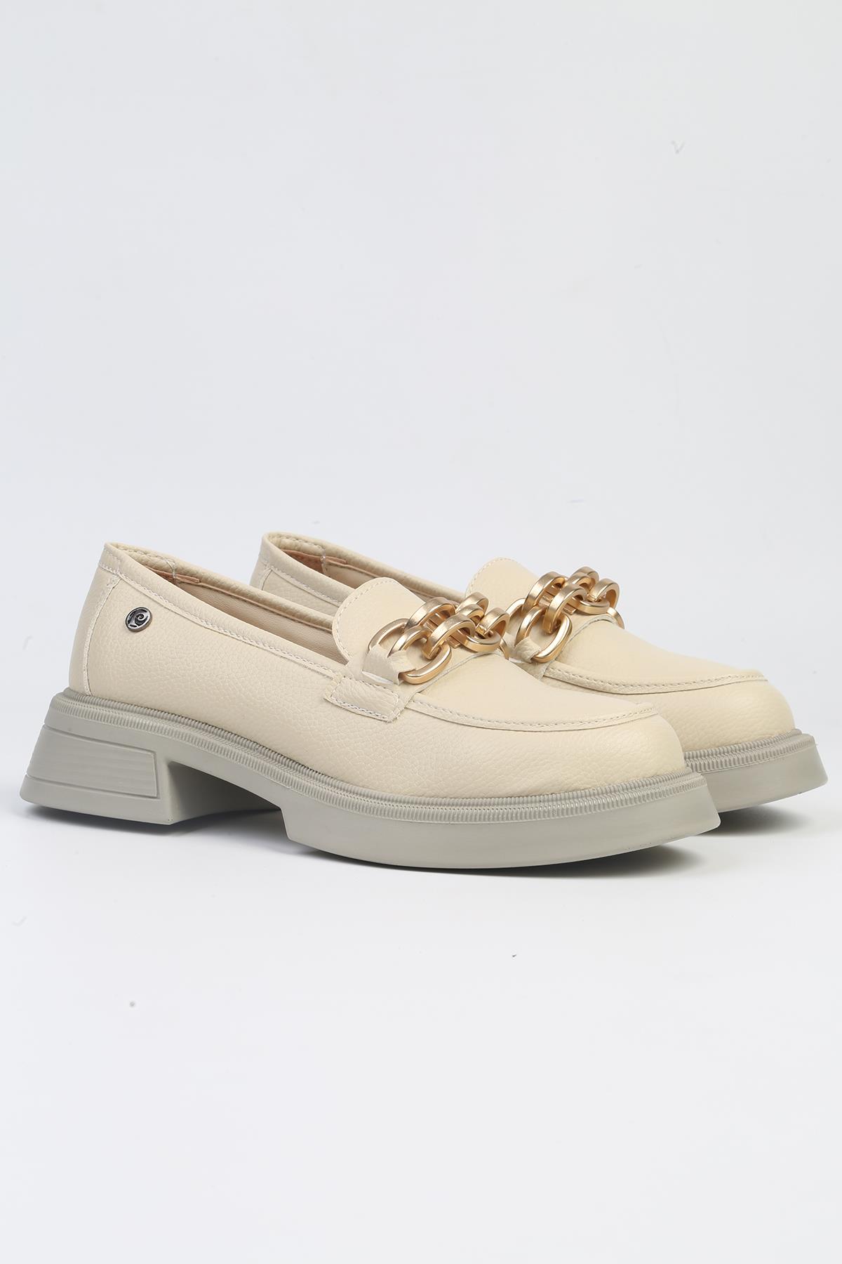® | PC-52651 - 3441 Krem -Kadın Loafer Günlük Ayakkabı - Görsel 3