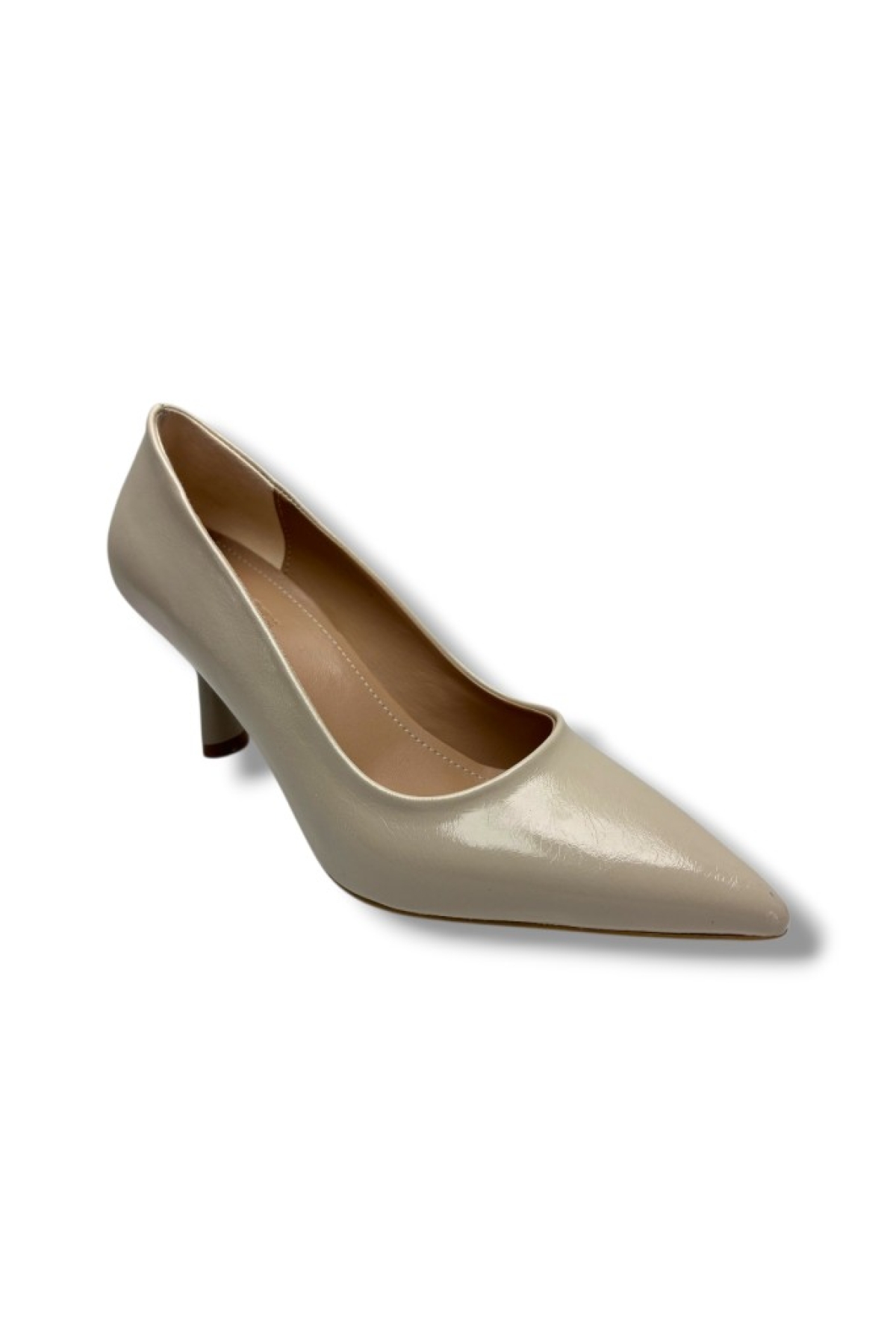 C-Shoes 3149-26 Kırışık Rugan Deri Orta Boy İnce Topuk Kadın Stiletto - Görsel 2