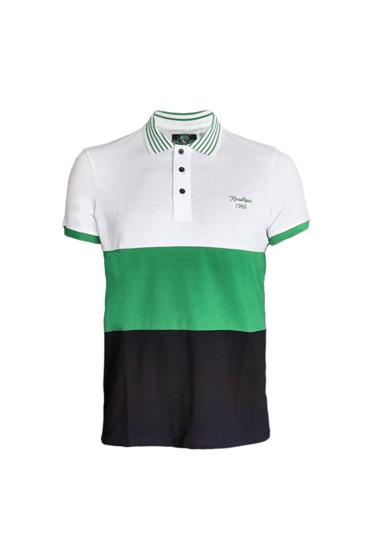 Kocaelispor Lisanslı Polo Yaka Parçalı T-Shirt Beyaz