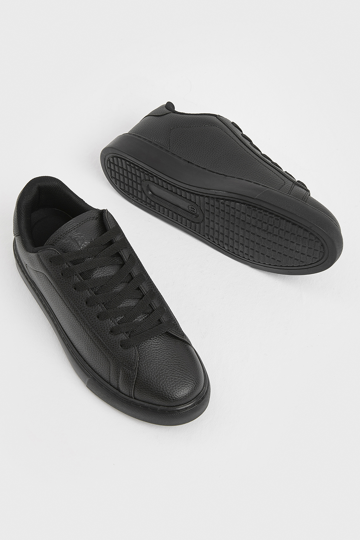 Erkek Siyah Poli Taban Bağcıklı Günlük Spor Ayakkabı - Görsel 4