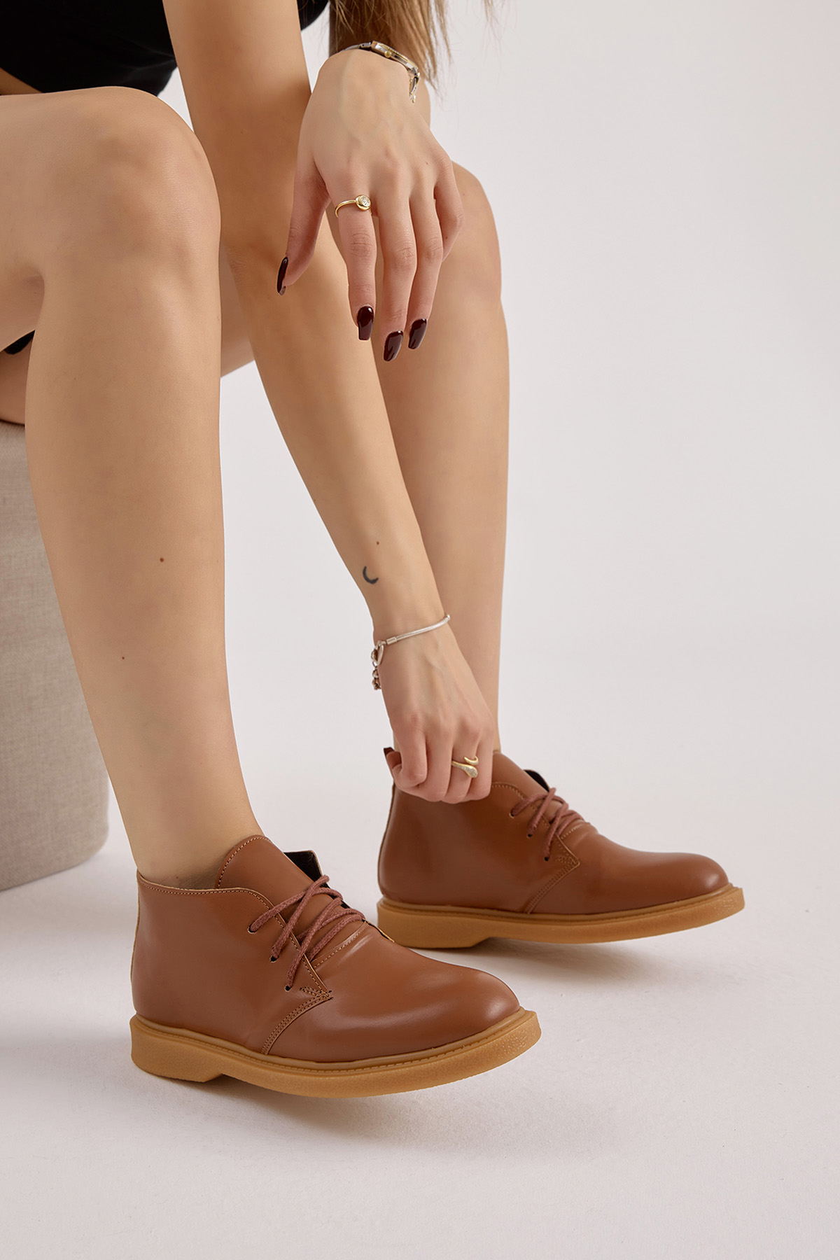 Kadın Taba Cilt Termo Taban Bağcıklı Günlük Bot - Görsel 2