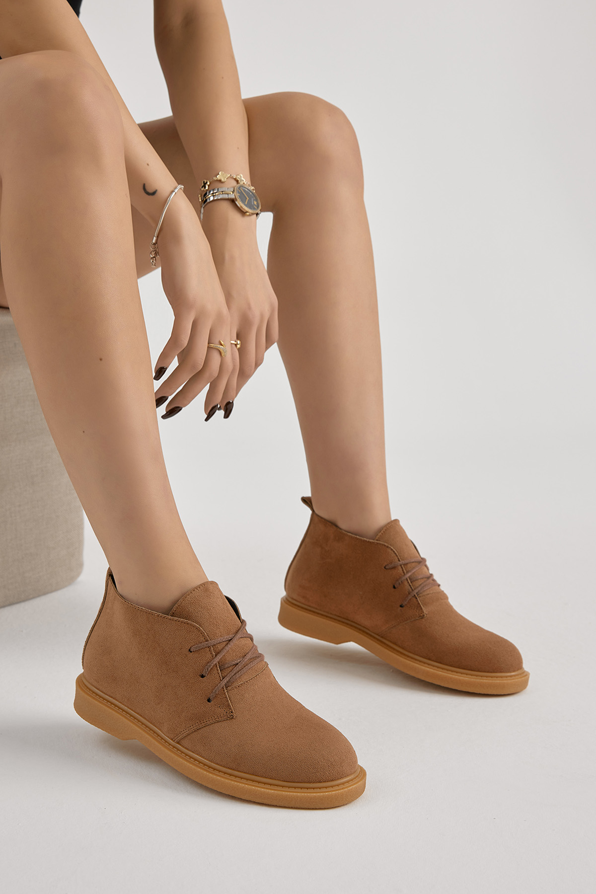 Kadın Taba Süet Termo Taban Bağcıklı Günlük Bot - Görsel 2