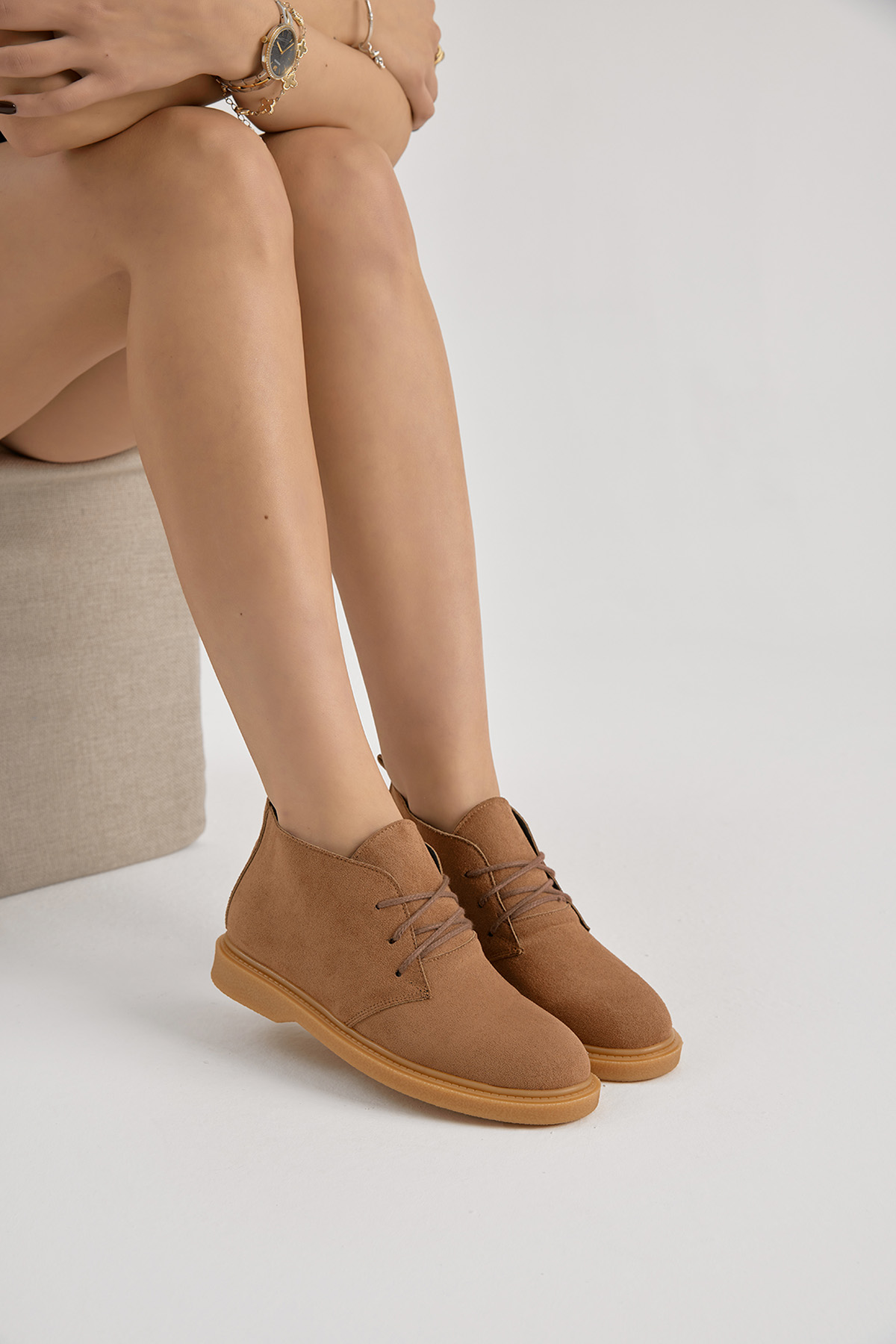 Kadın Taba Süet Termo Taban Bağcıklı Günlük Bot - Görsel 3