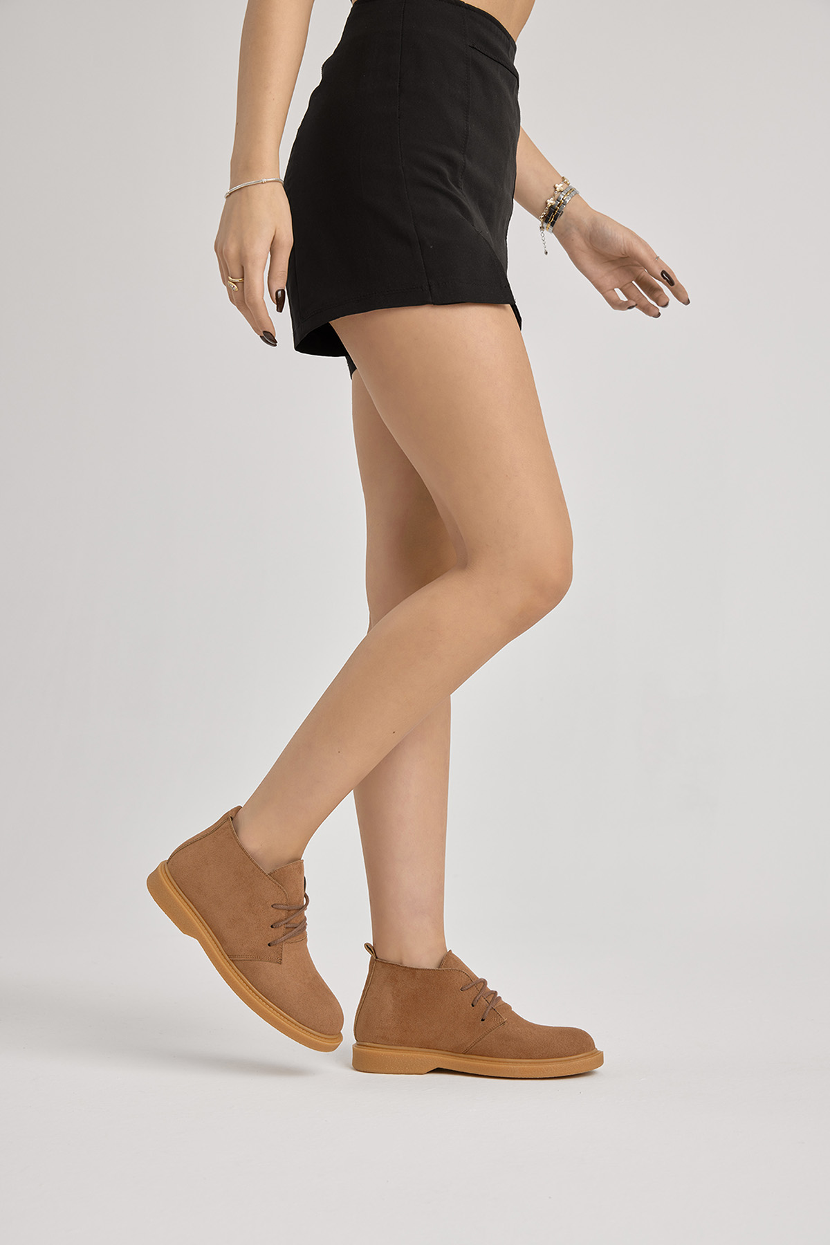 Kadın Taba Süet Termo Taban Bağcıklı Günlük Bot - Görsel 5