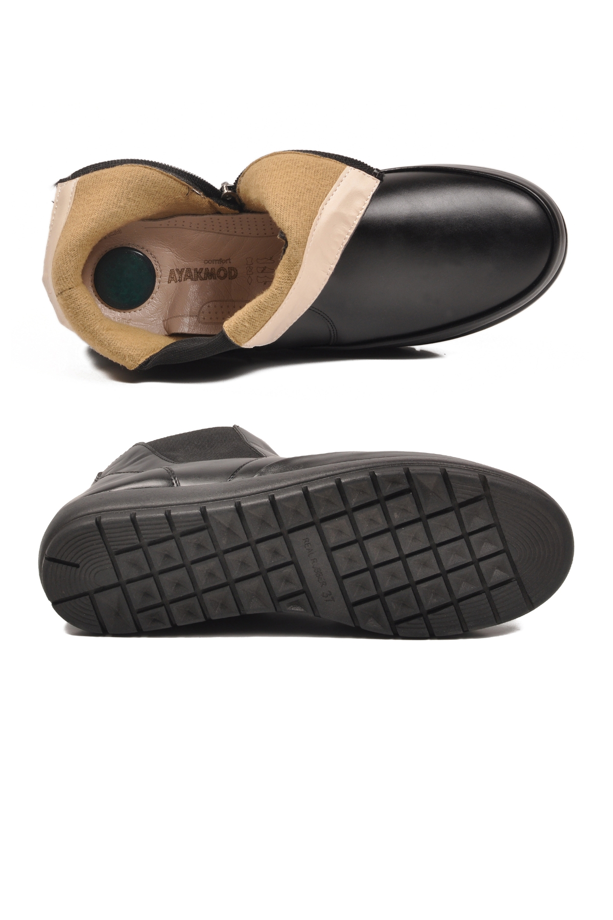 Siyah Jel Taban Anatomik Fermuarlı Kadın Bot 303 Bot Z - Görsel 6