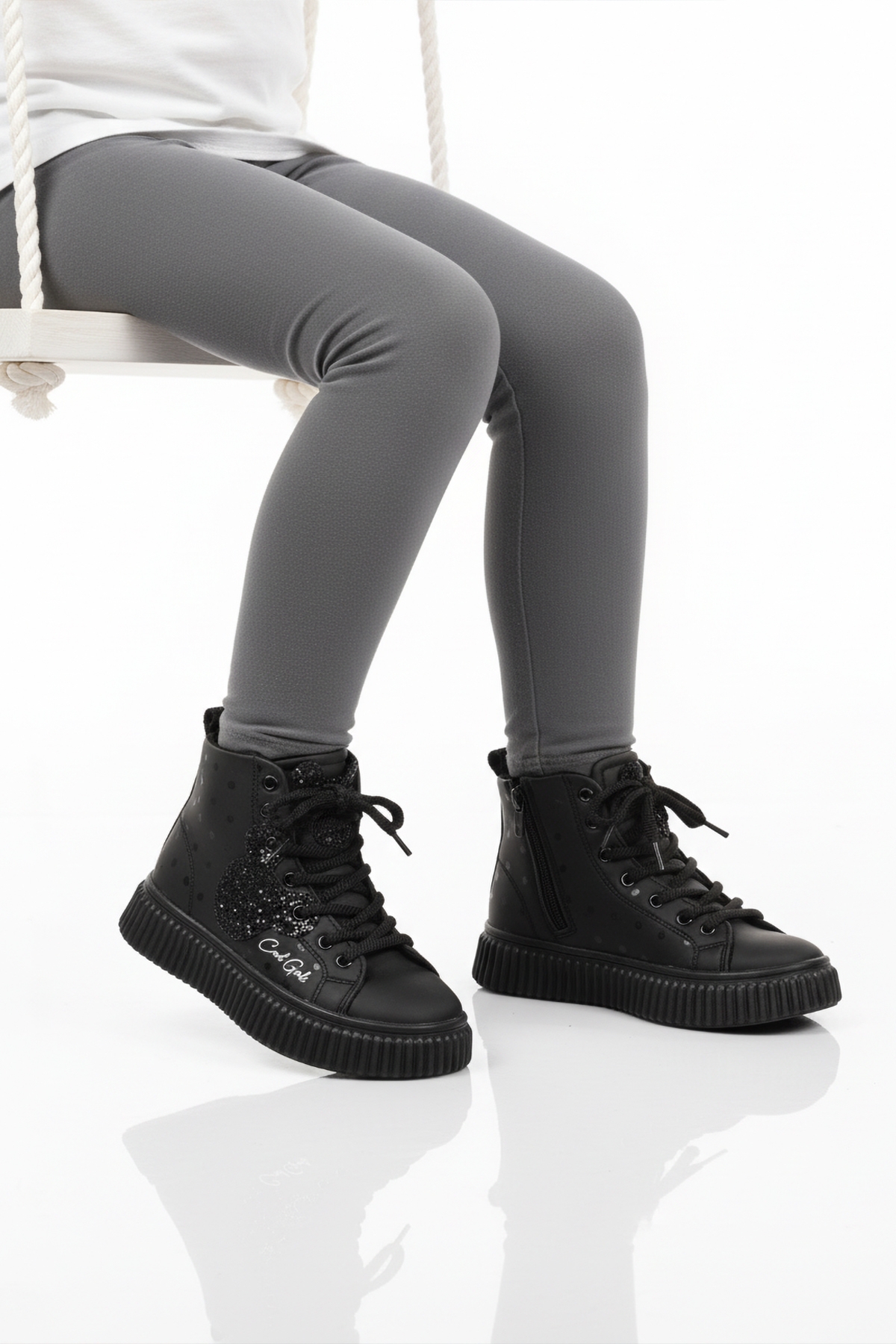 Siyah Fermuarlı İçi Polarlı Kaymaz Taban Kız Çocuk Bot Aisha F - Görsel 2