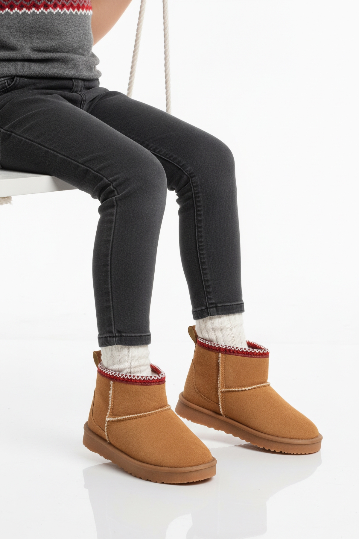 Taba Süet İçi Kürklü Soğuğa Dirençli Kız Çocuk Bot Ugy F - Görsel 2