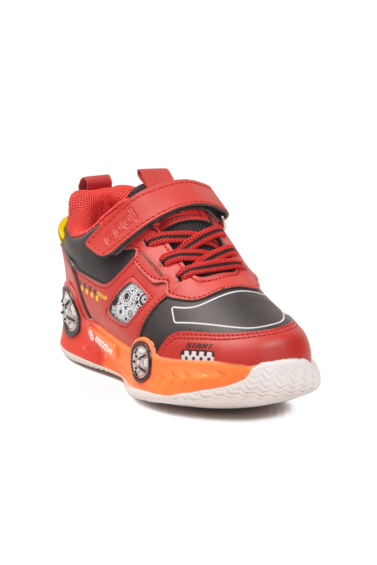 Kırmızı Cırtlı Hafif Erkek Çocuk Spor Ayakkabı Racing P - Görsel 4