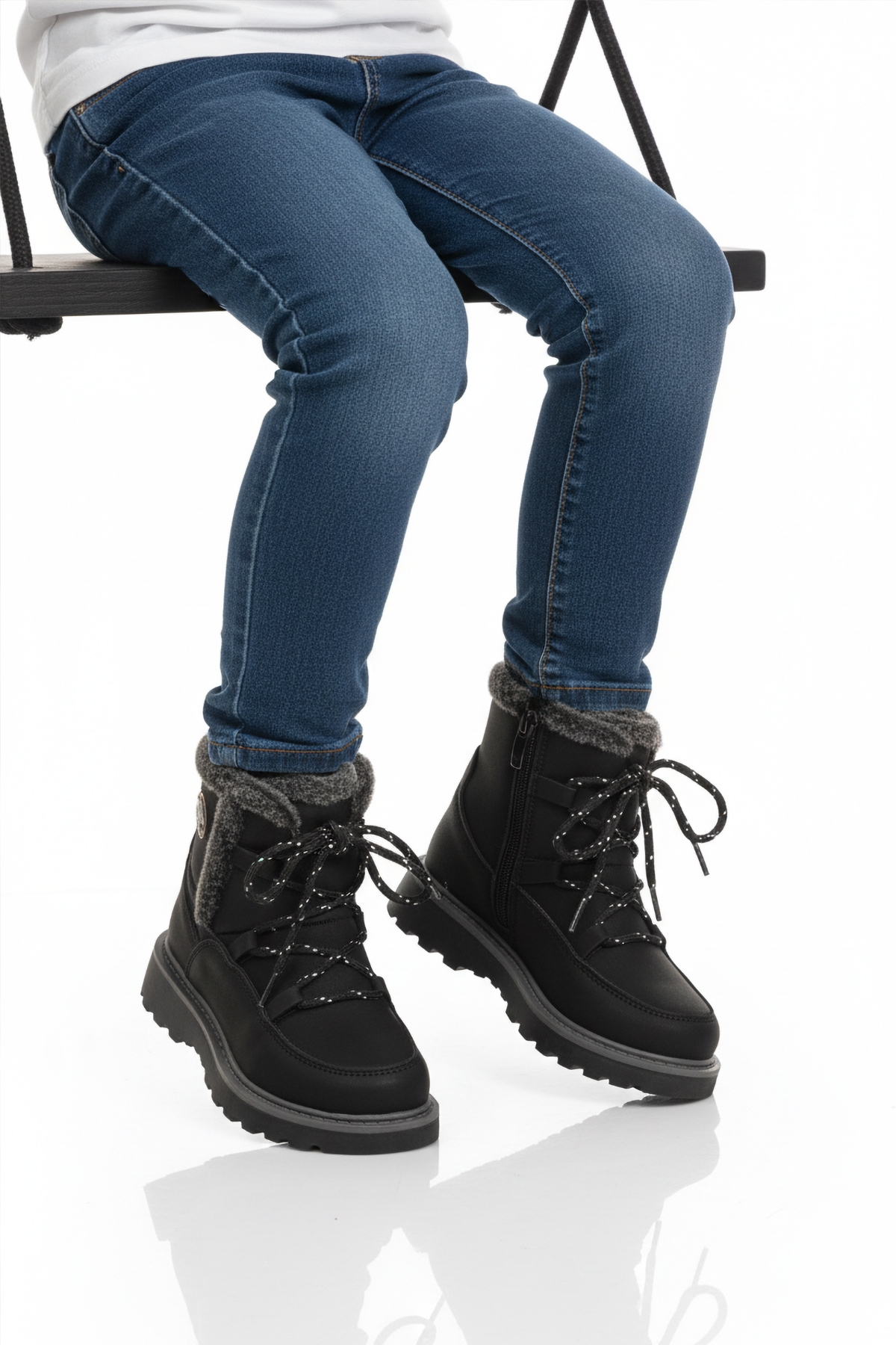 Siyah İçi Polarlı Kaymaz Kız Çocuk Bot Lina F - Görsel 2