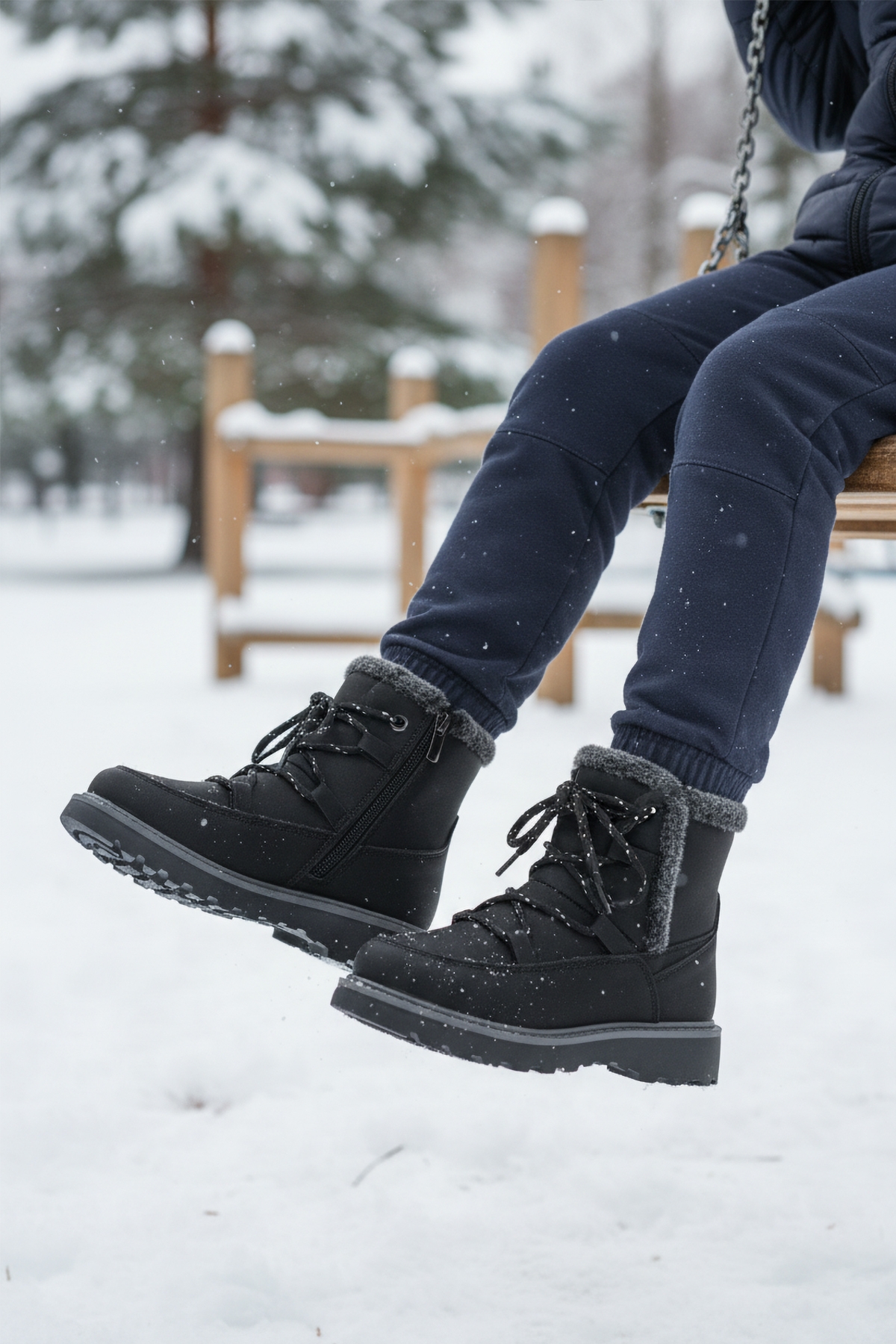 Siyah İçi Polarlı Kaymaz Kız Çocuk Bot Lina F - Görsel 4