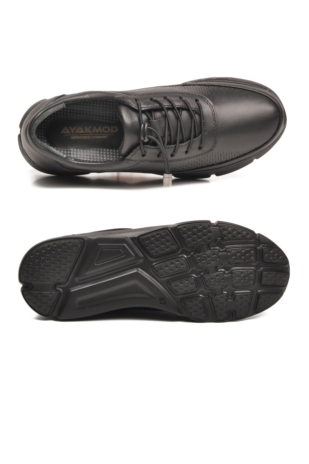Siyah Hakiki Deri Ortopedik Kadın Casual Ayakkabı 695 Z - Görsel 6