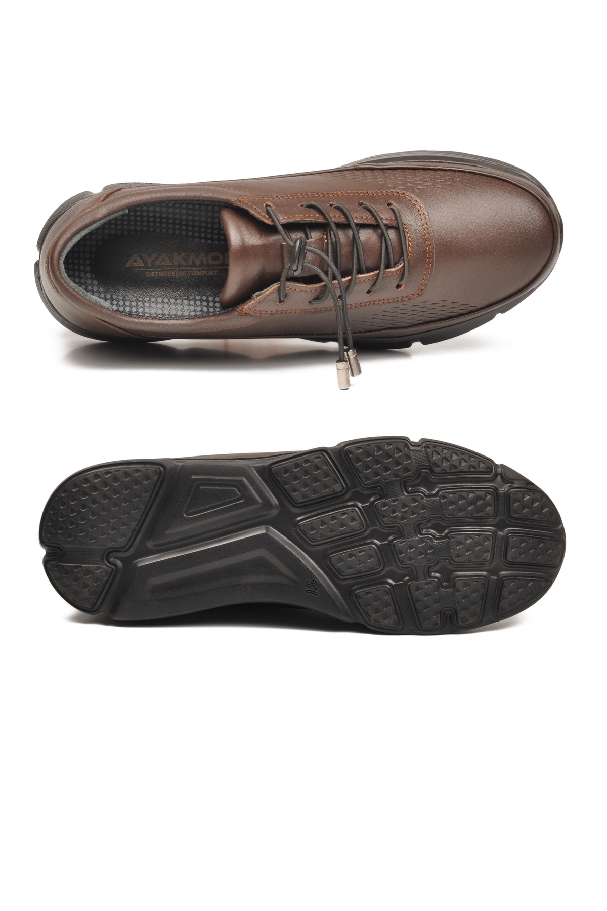 Kahve Hakiki Deri Ortopedik Kadın Casual Ayakkabı 695 Z - Görsel 6