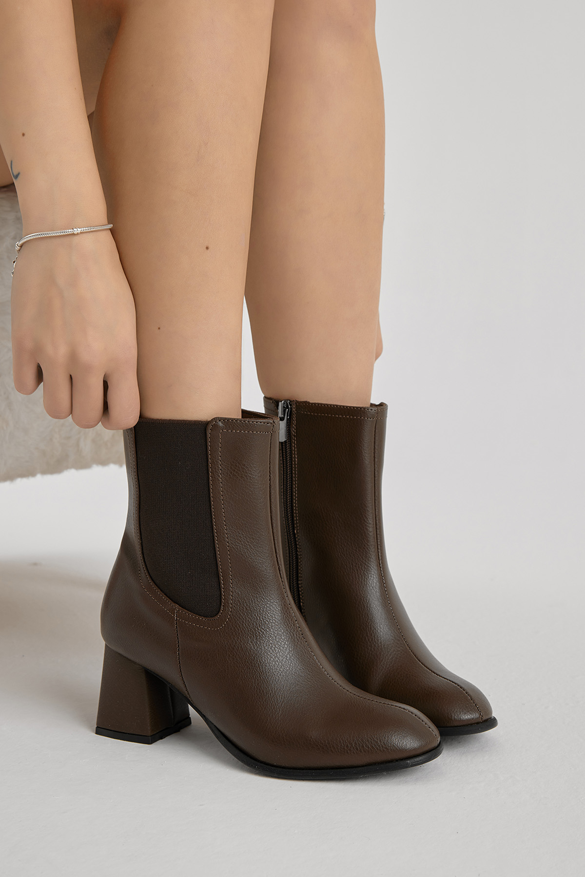 Tonny Black Tonny Black Kahverengi Kadın Kahve Neolit Taban Lastikli Kalın Topuklu Bot | Flo Kahverengi - 2. görsel