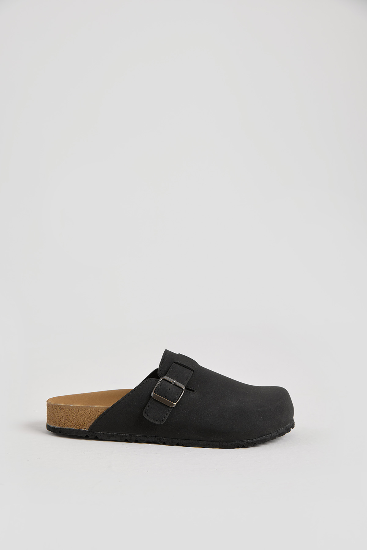 Erkek Siyah Kalın Poli Taban Tokalı Önü Kapalı Terlik - Görsel 2