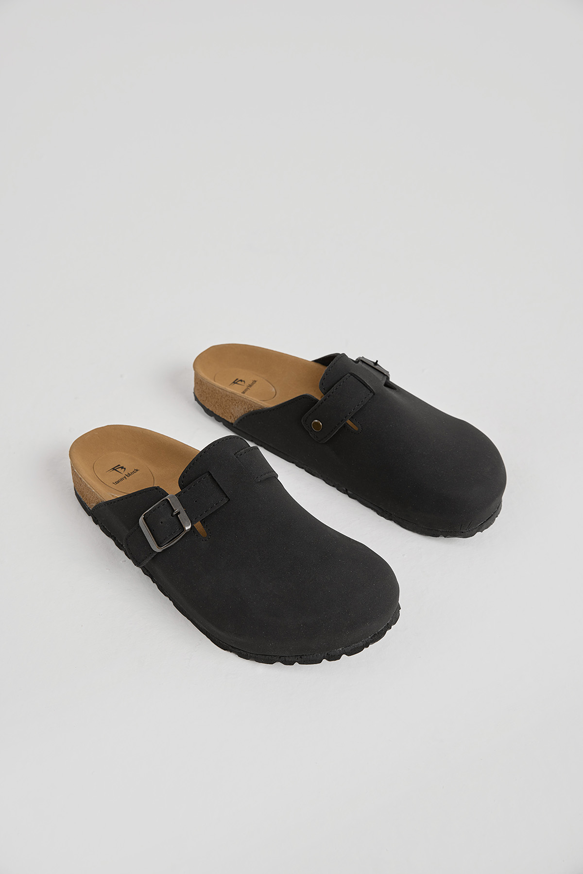 Erkek Siyah Kalın Poli Taban Tokalı Önü Kapalı Terlik - Görsel 4